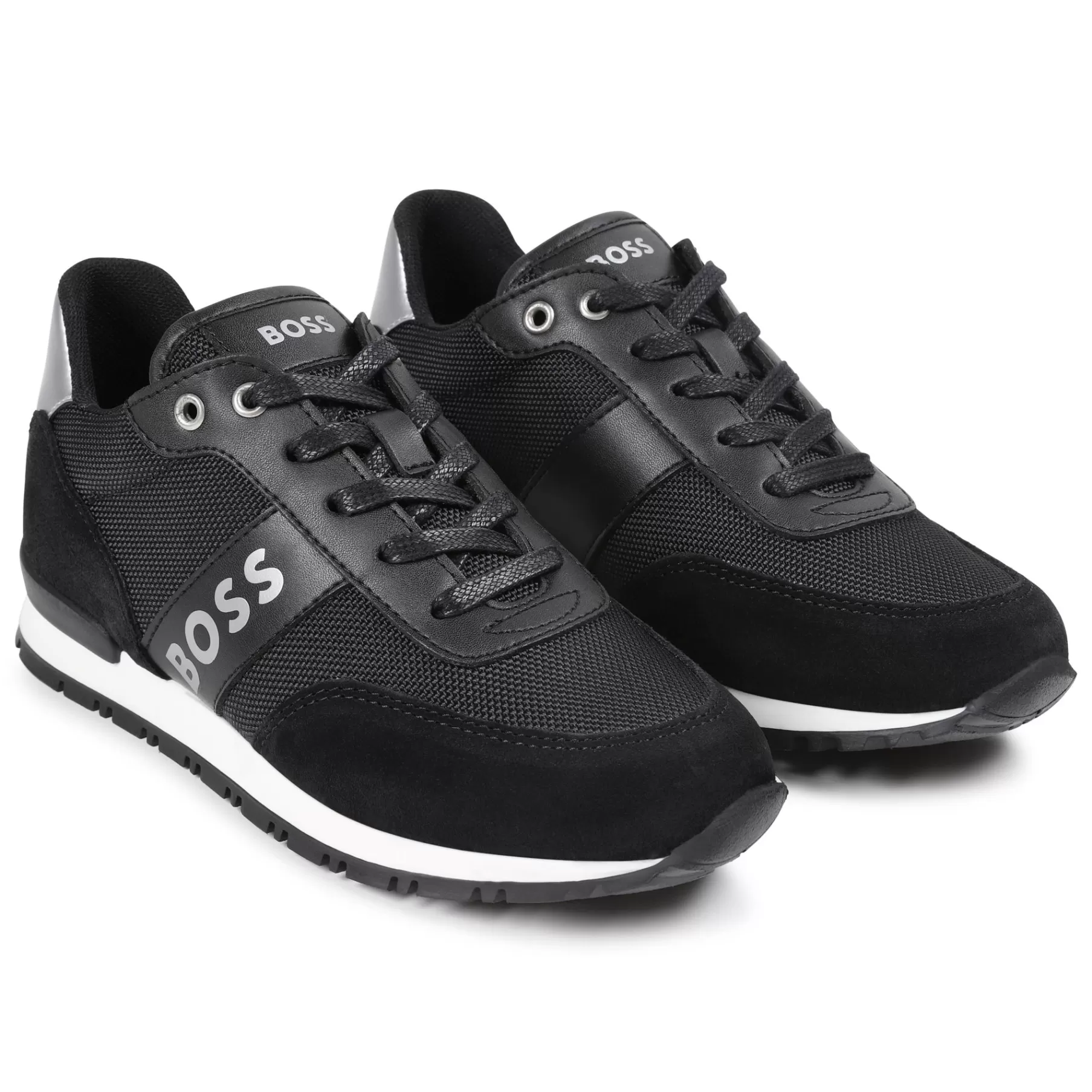 Garçon BOSS Baskets A Lacets Avec Cuir