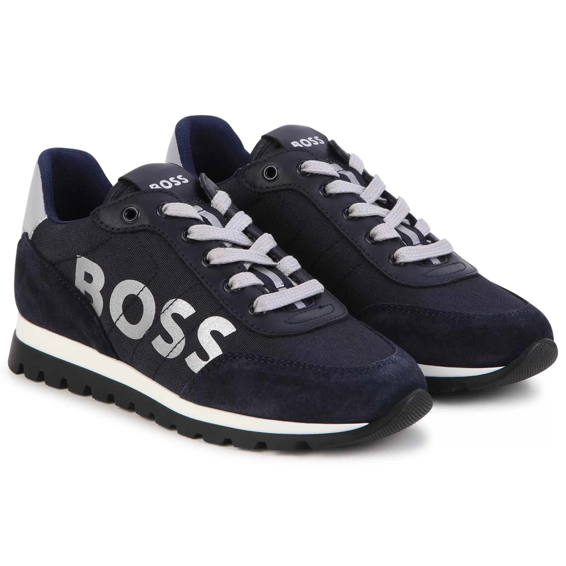 Garçon BOSS Baskets A Lacets Avec Cuir