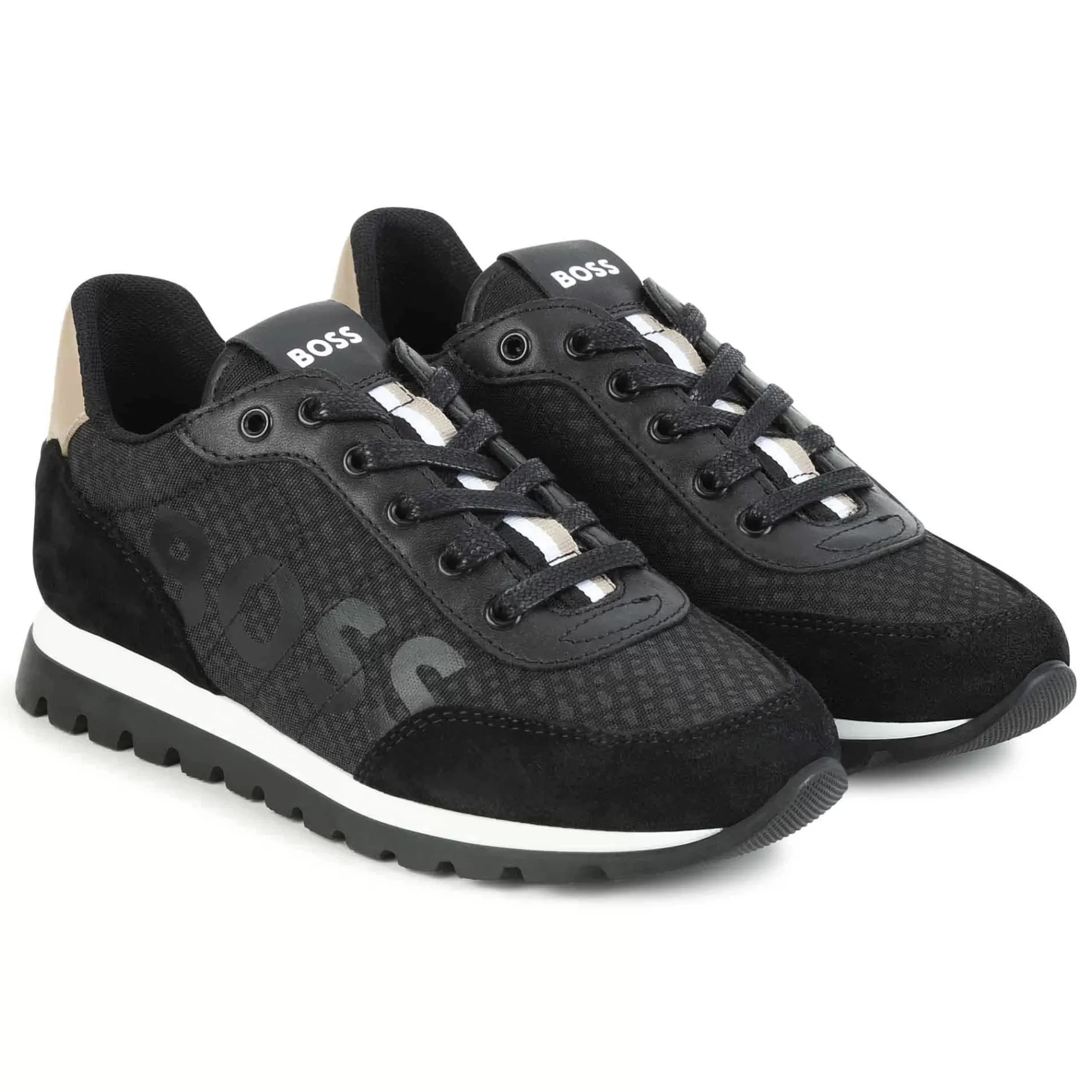 Garçon BOSS Baskets A Lacets Avec Cuir
