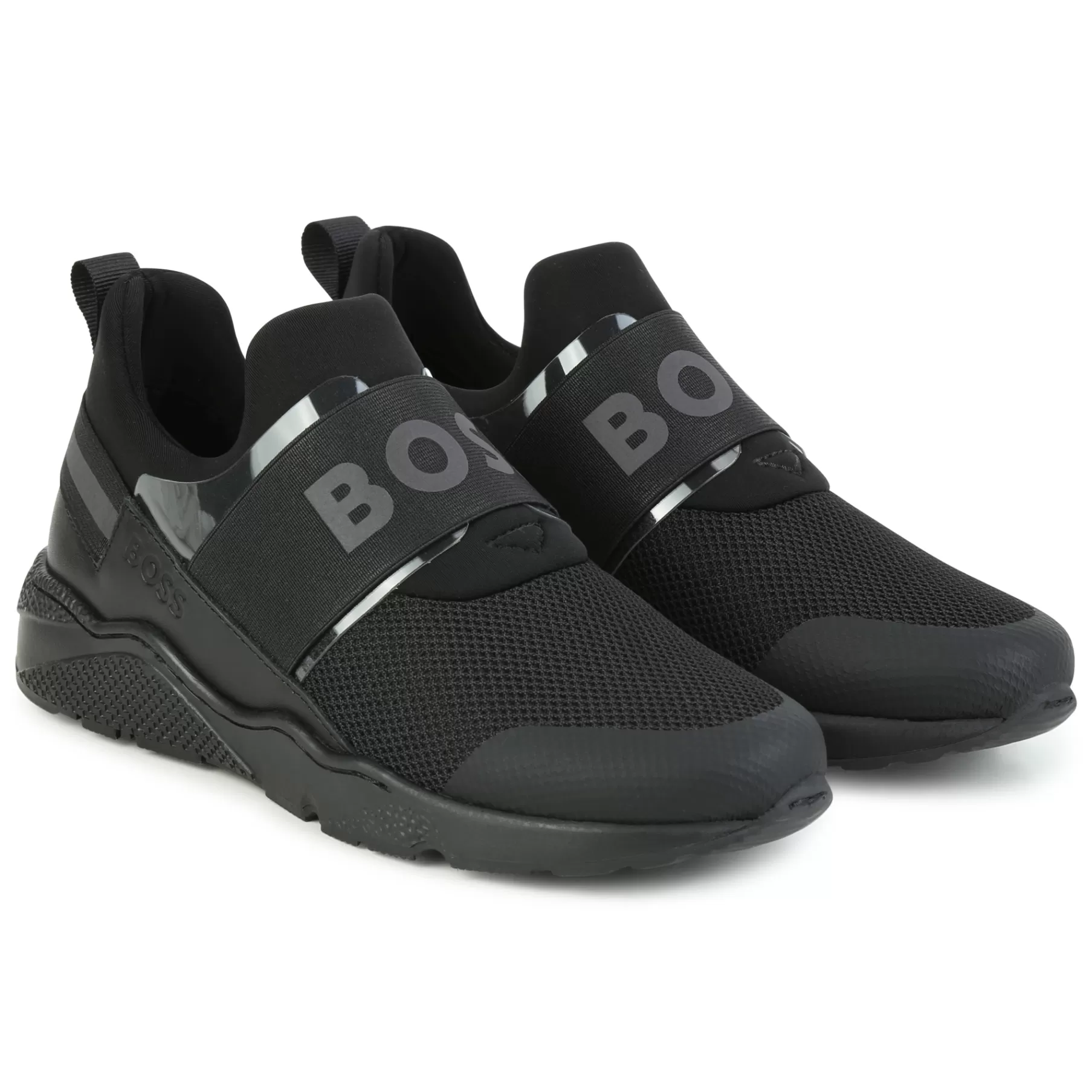 Garçon BOSS Baskets Avec Cuir Et Elastique