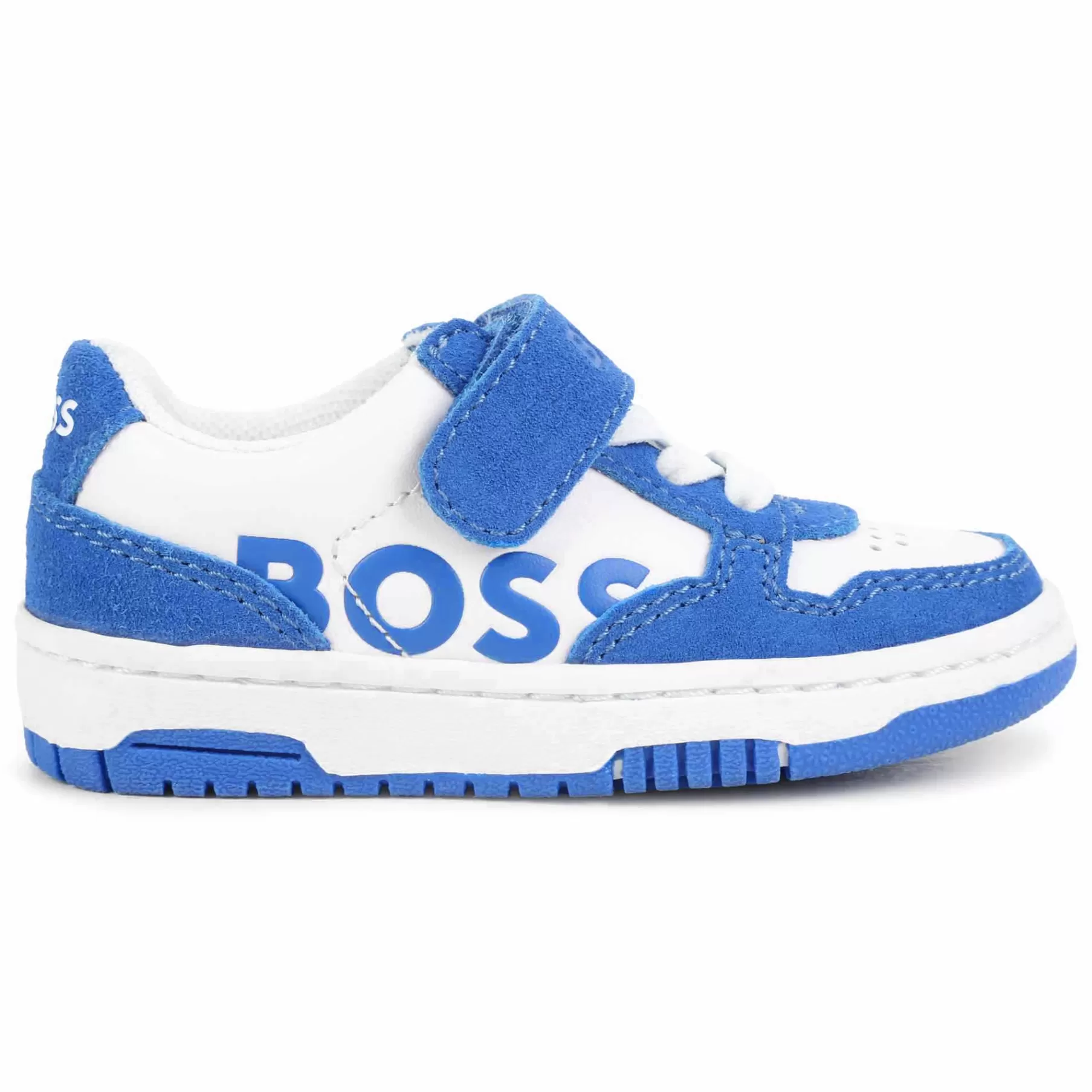 Garçon BOSS Baskets Cuir Lacets Et Scratch