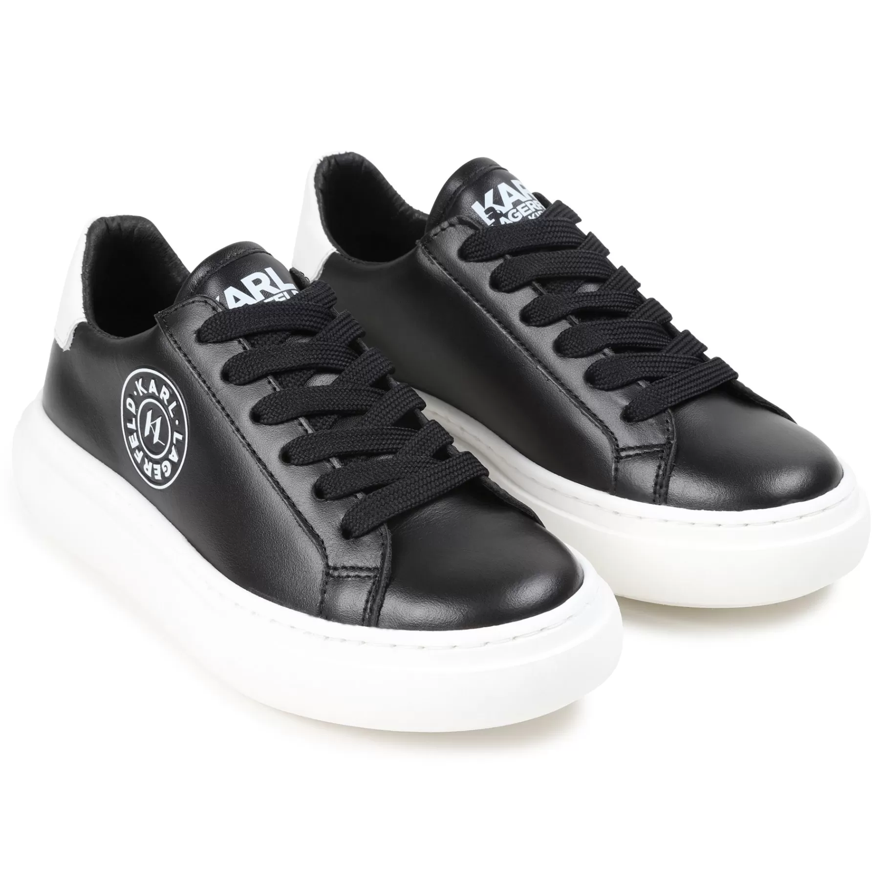 Garçon KARL LAGERFELD KIDS Baskets En Cuir A Lacets
