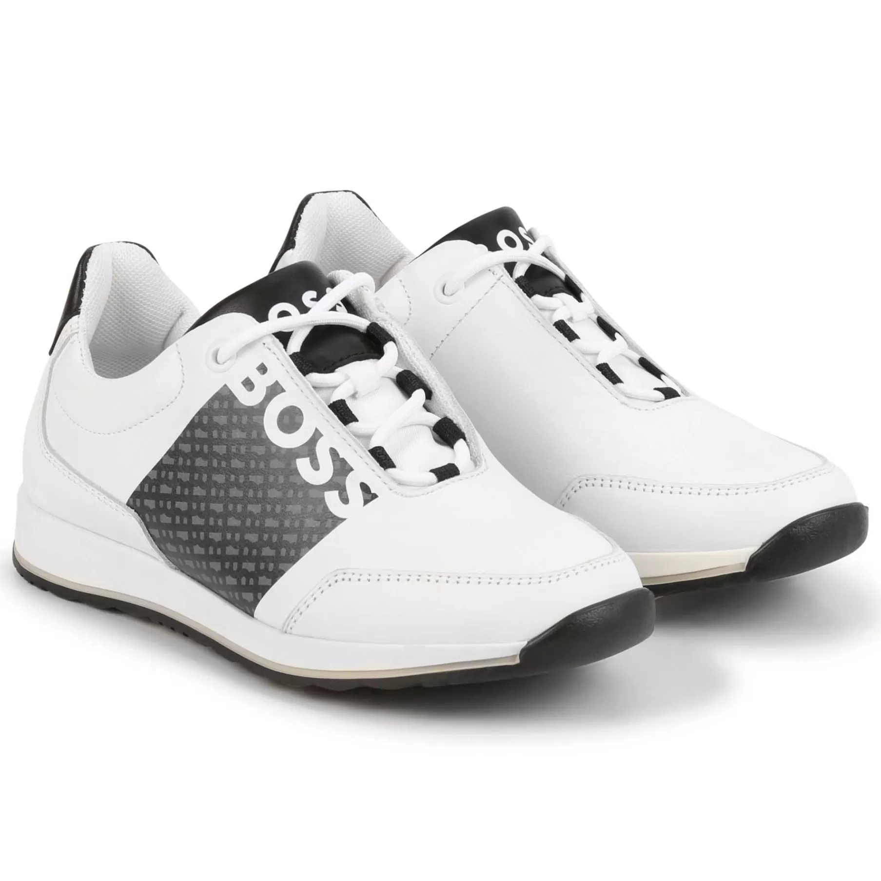 Garçon BOSS Baskets En Cuir A Lacets