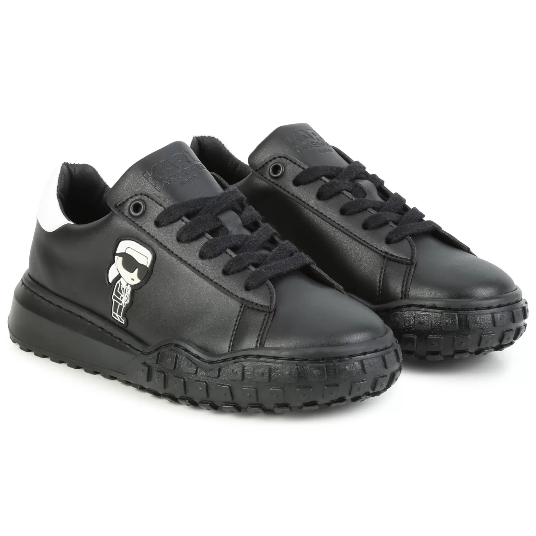 Garçon KARL LAGERFELD KIDS Baskets En Cuir A Lacets