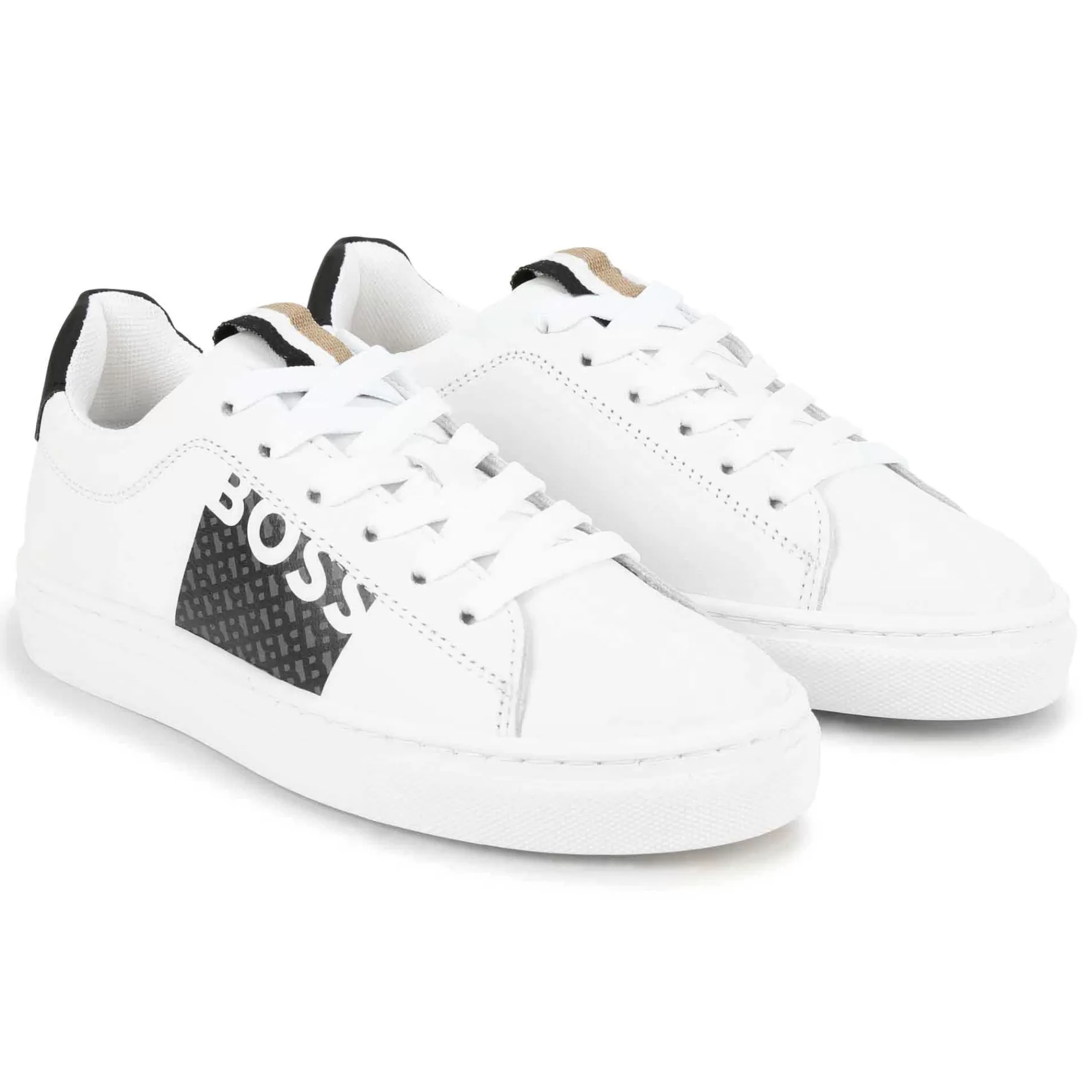Garçon BOSS Baskets En Cuir A Lacets