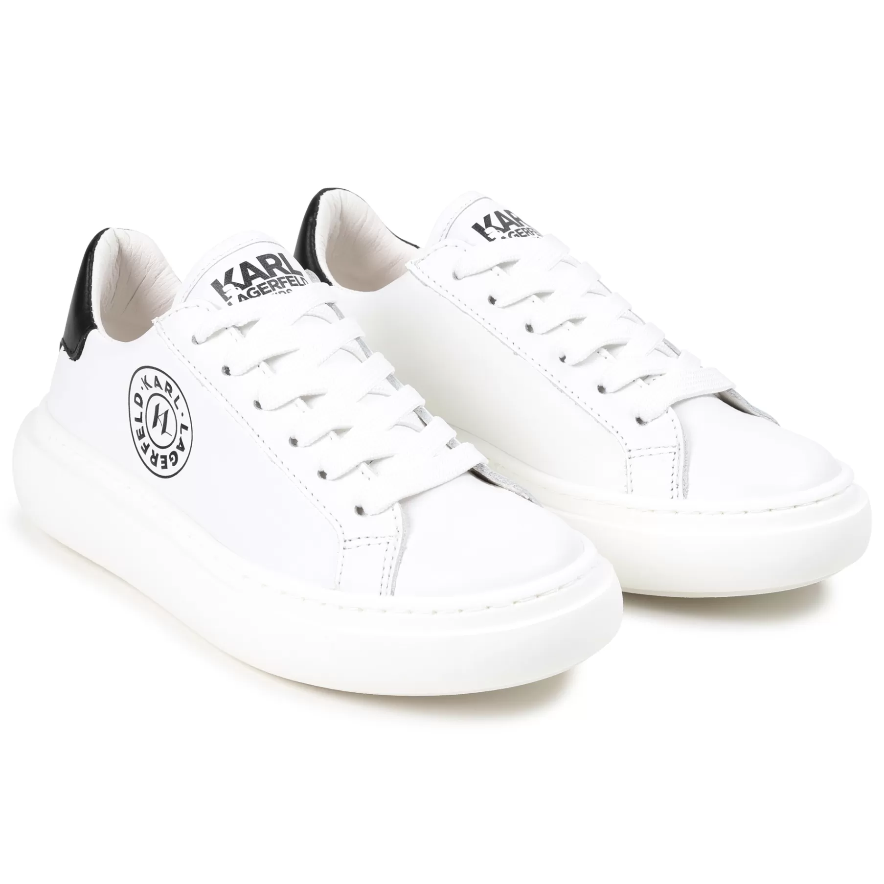 Garçon KARL LAGERFELD KIDS Baskets En Cuir A Lacets