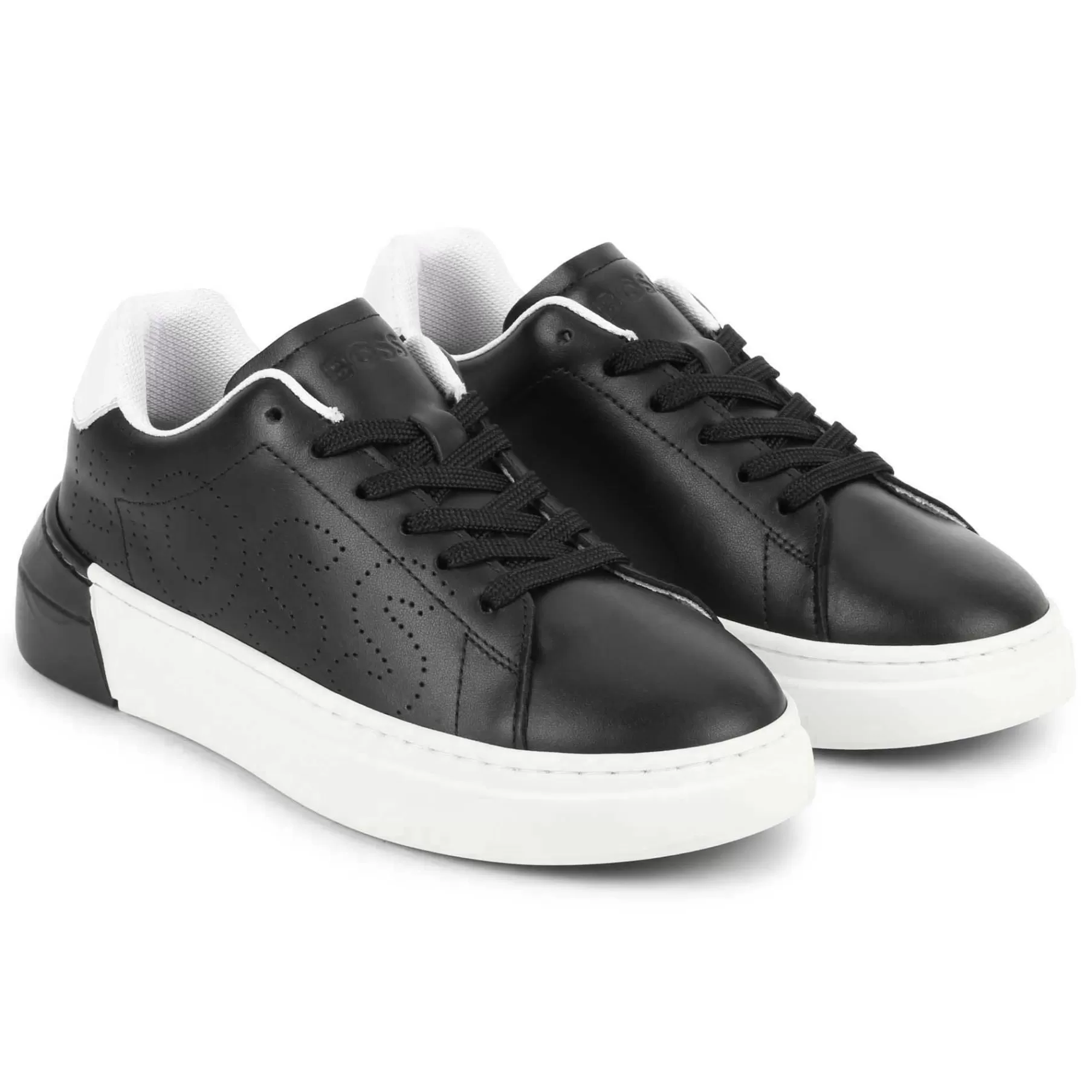 Garçon BOSS Baskets En Cuir Avec Lacets