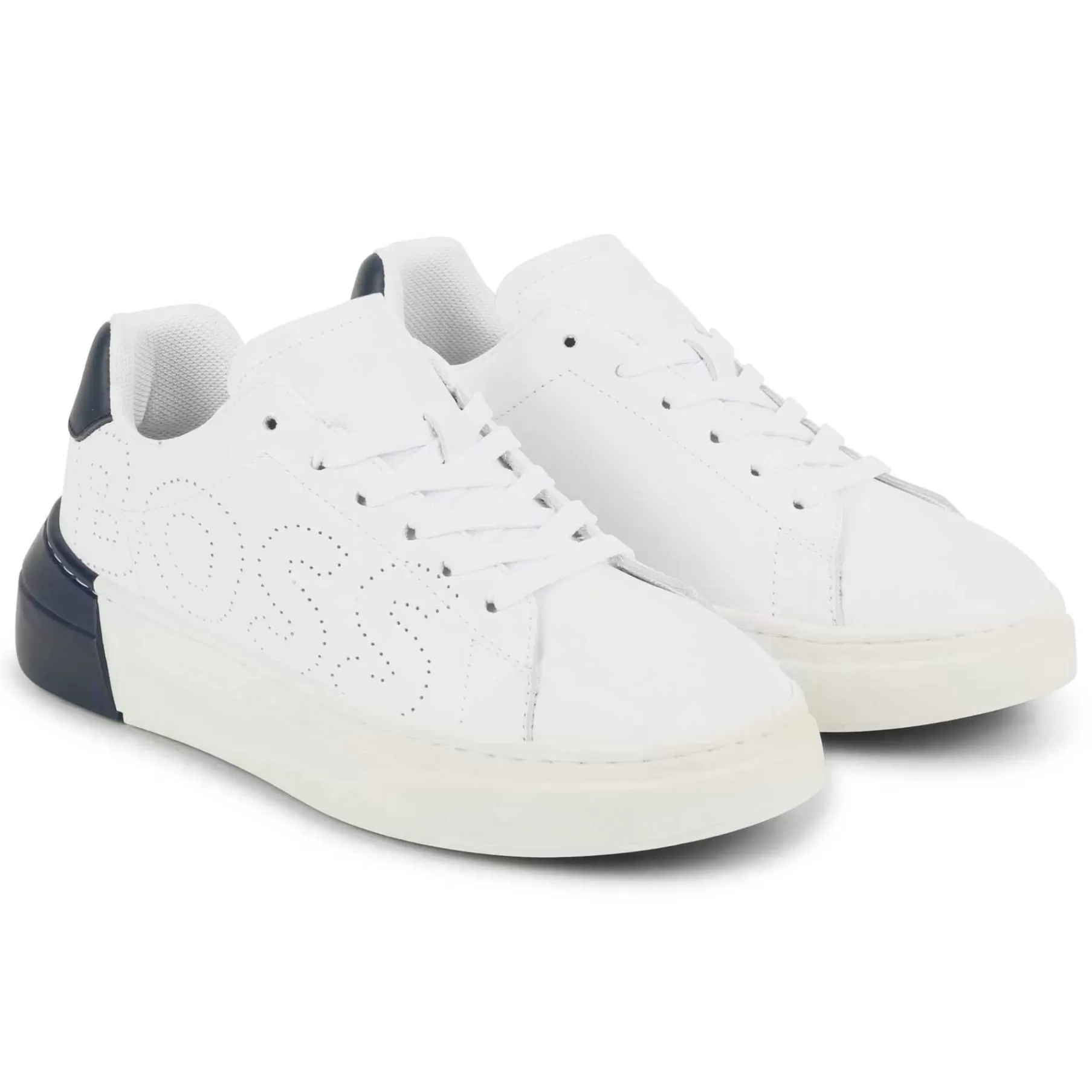 Garçon BOSS Baskets En Cuir Avec Lacets