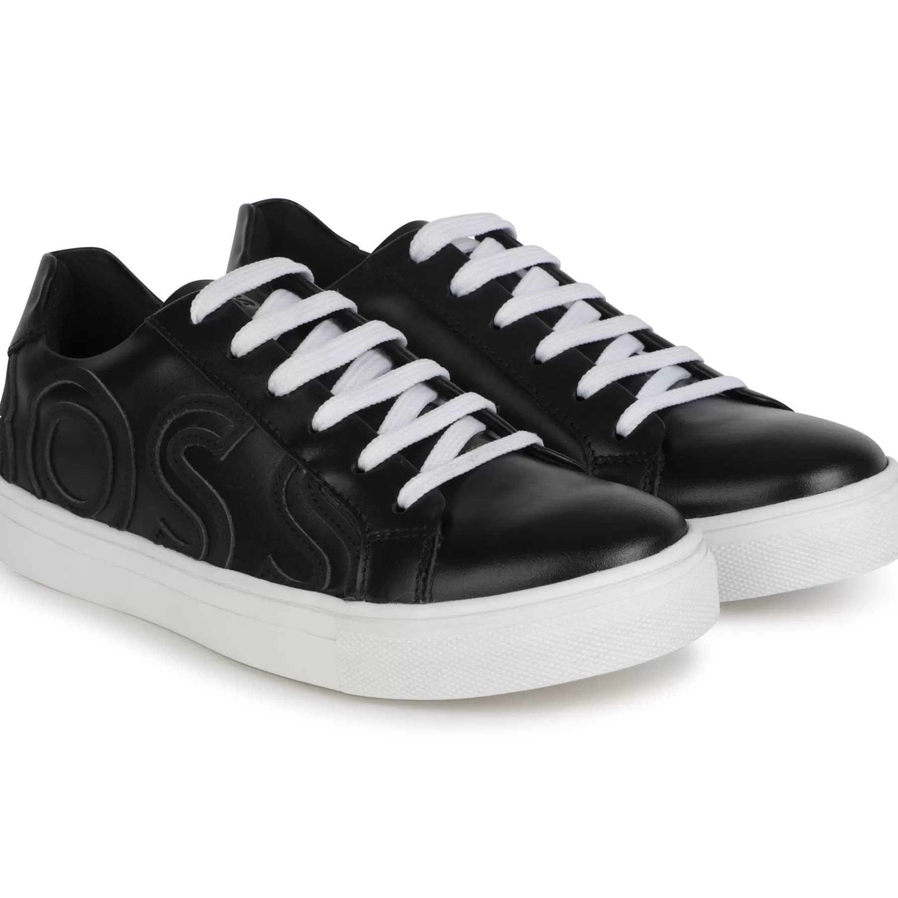 Garçon BOSS Baskets Lacees En Cuir