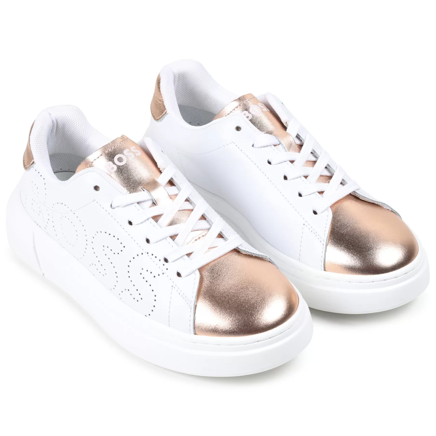 Fille BOSS Baskets Lacees En Cuir