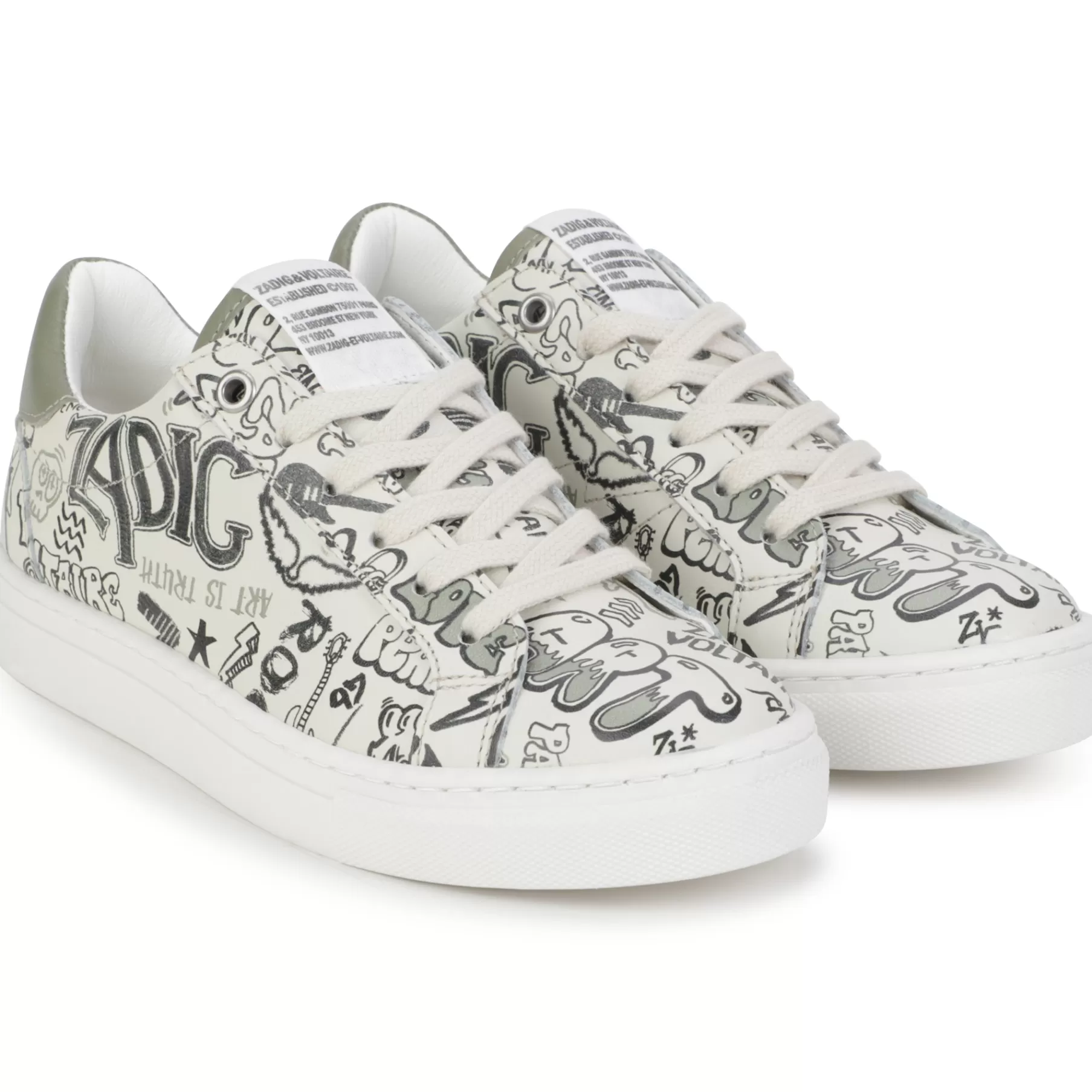 Garçon ZADIG & VOLTAIRE Baskets Lacees En Cuir Imprime