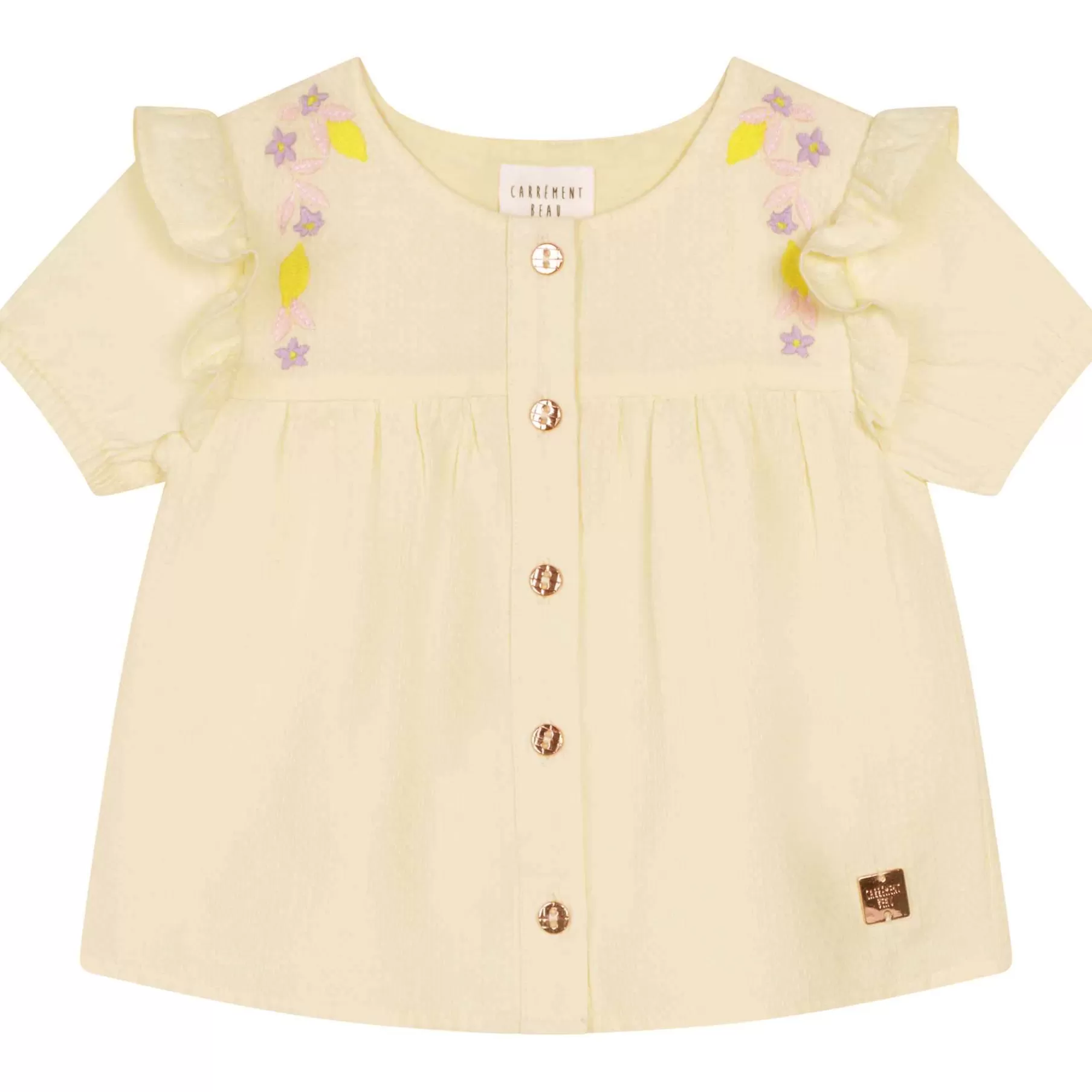 Fille CARREMENT BEAU Blouse Brodee Avec Volants
