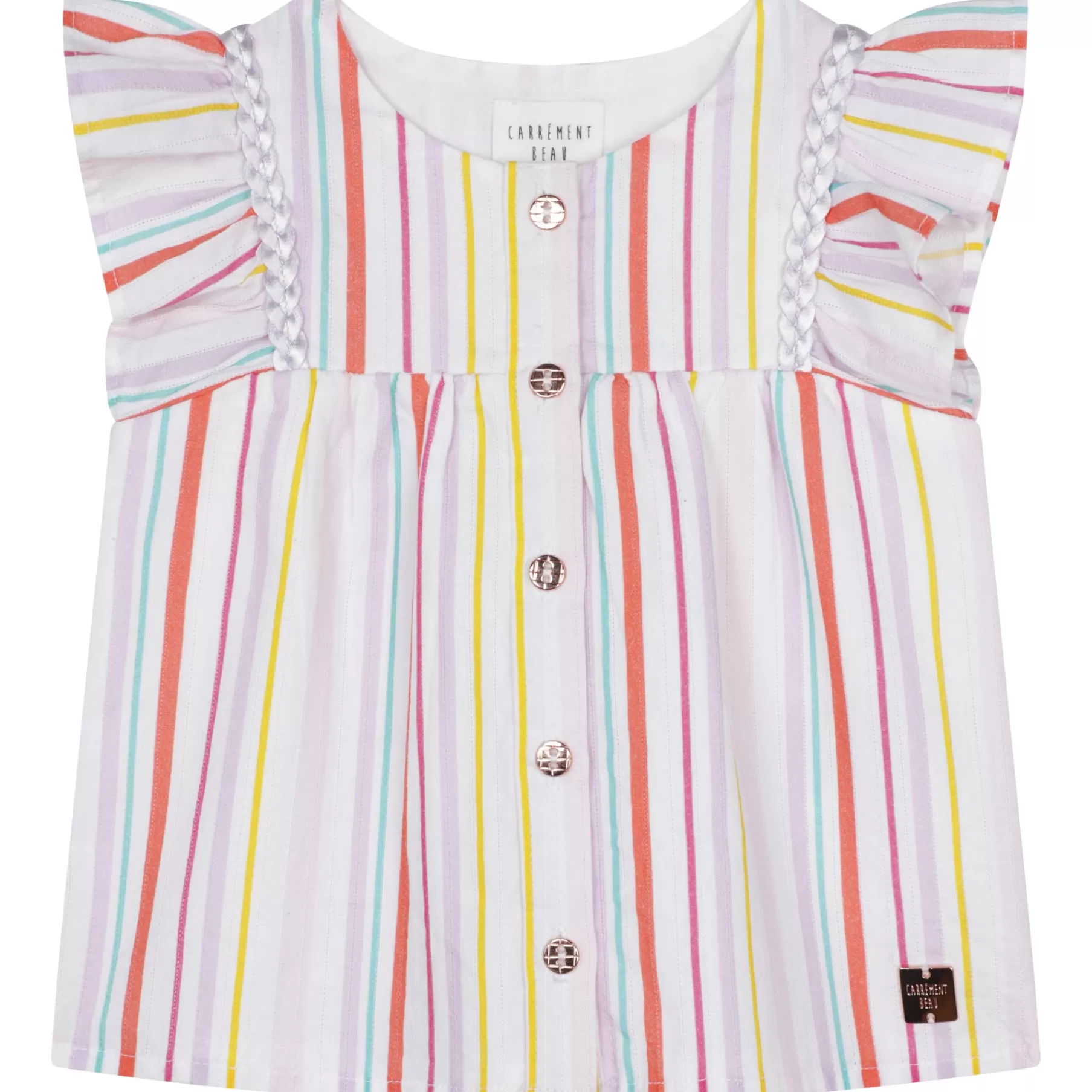 Fille CARREMENT BEAU Blouse En Coton Raye