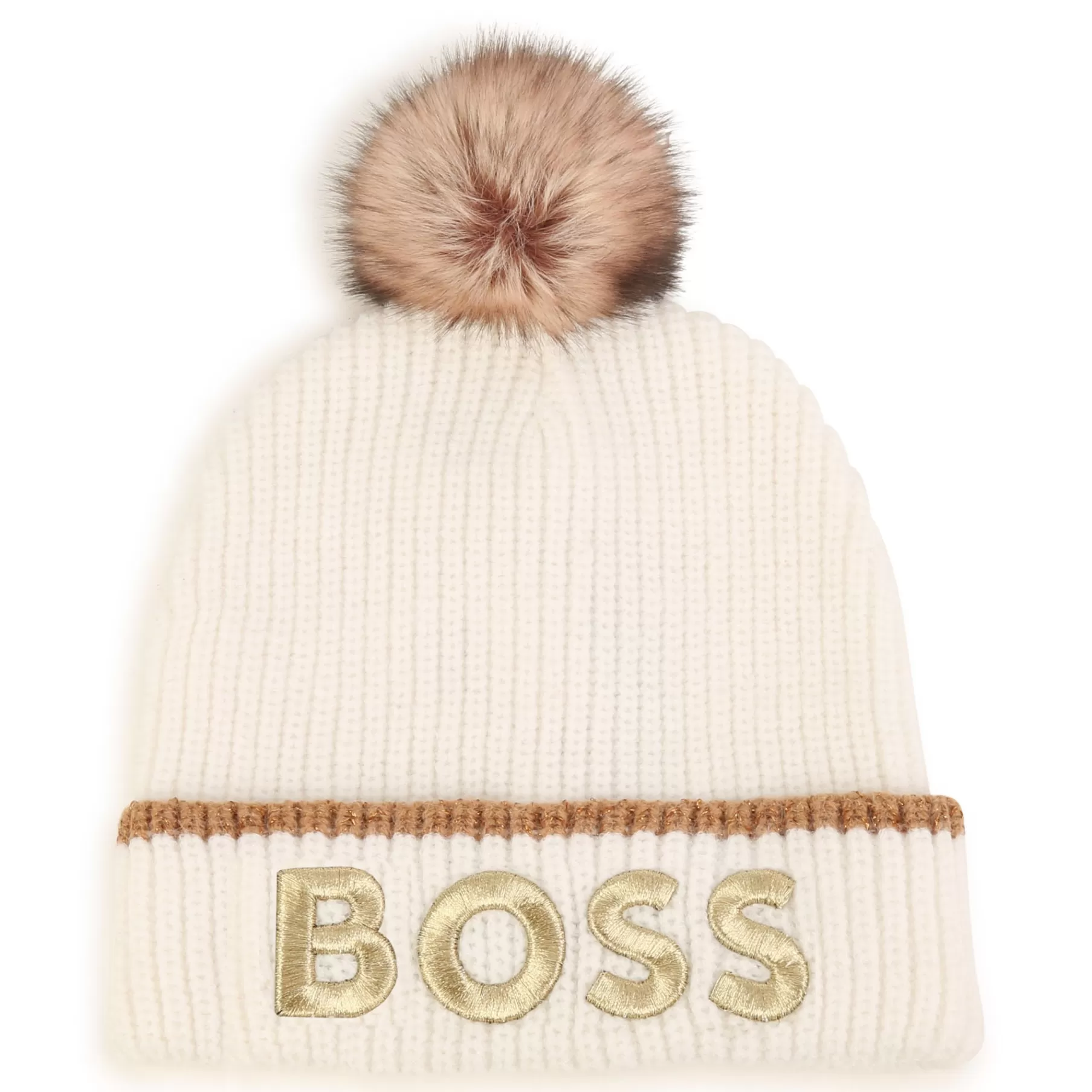 Fille BOSS Bonnet Brode Avec Pompon