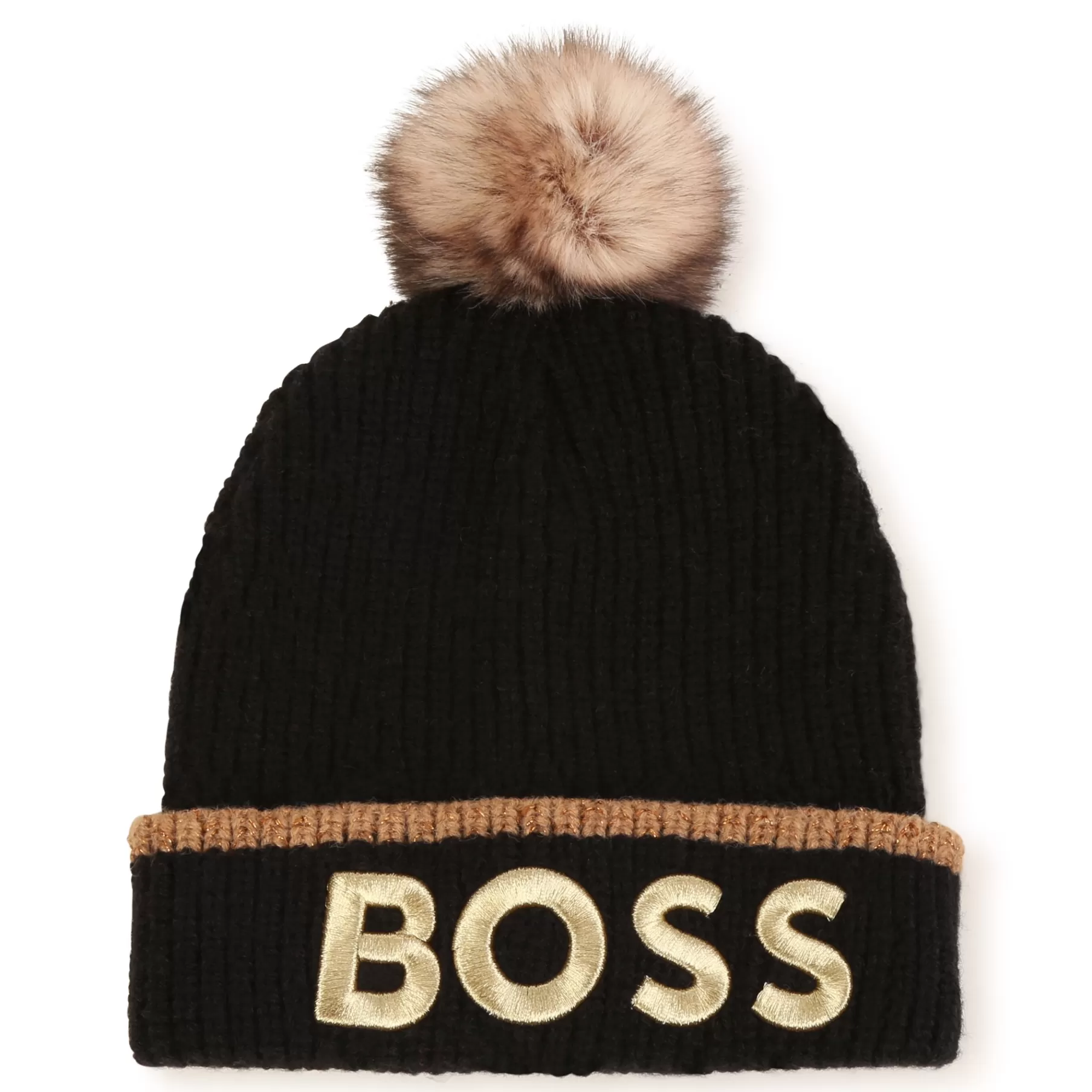 Fille BOSS Bonnet Brode Avec Pompon