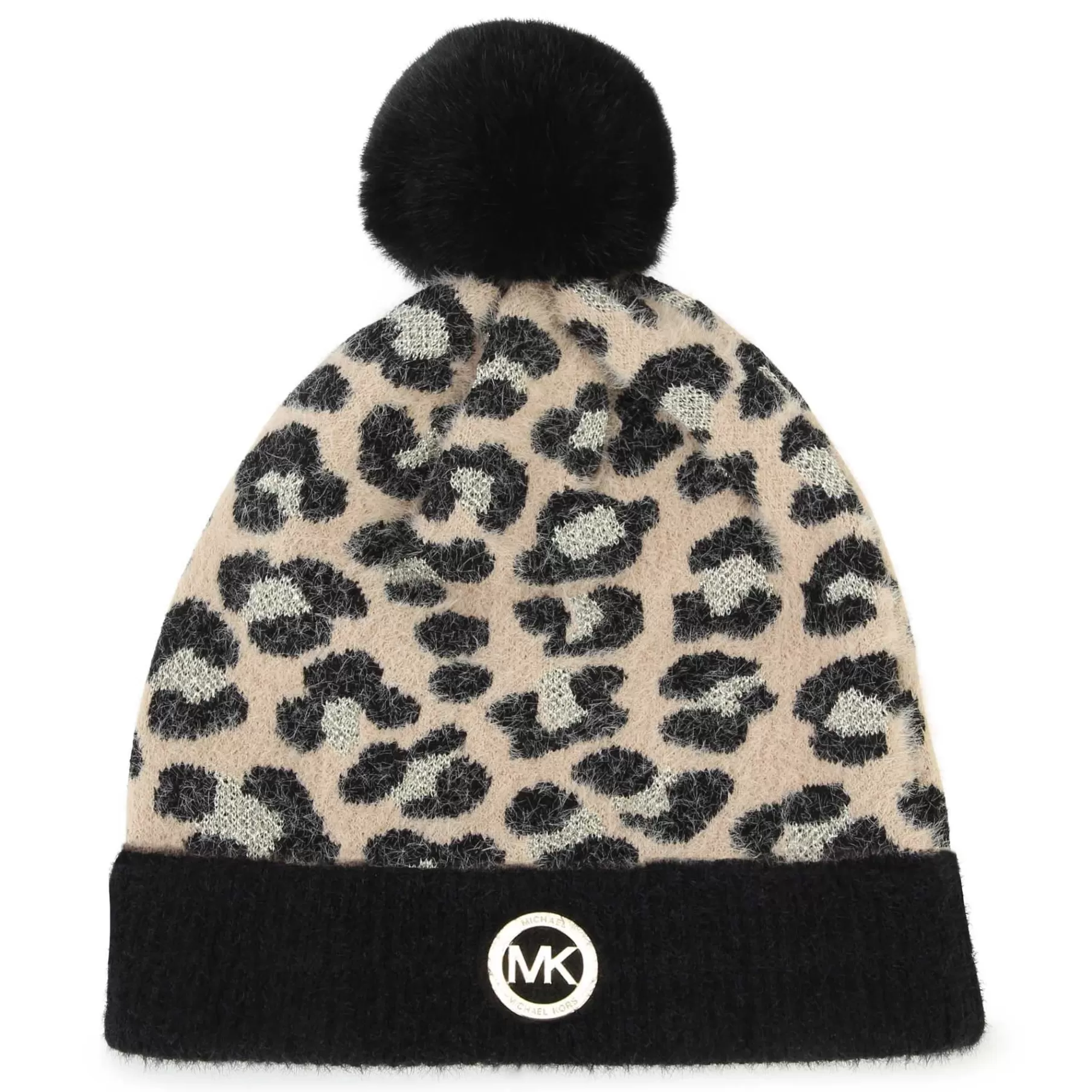Fille MICHAEL KORS Bonnet Tricot Leopard A Pompon