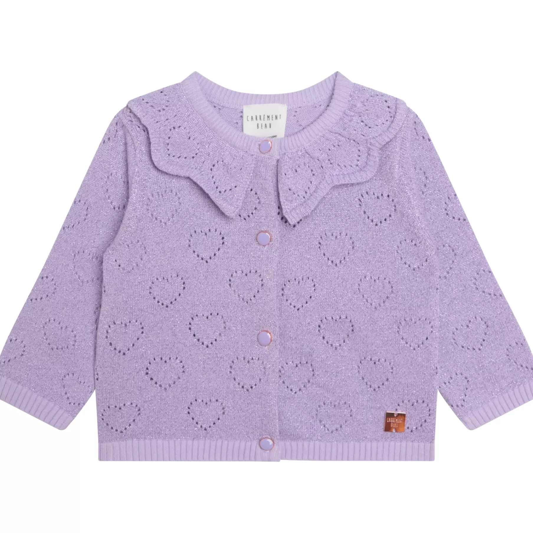 Fille CARREMENT BEAU Cardigan En Tricot Motif Coeur