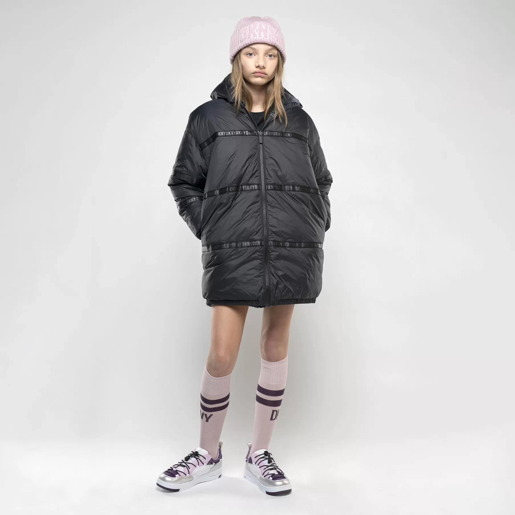 Fille DKNY Chaussettes Hautes Avec Logo