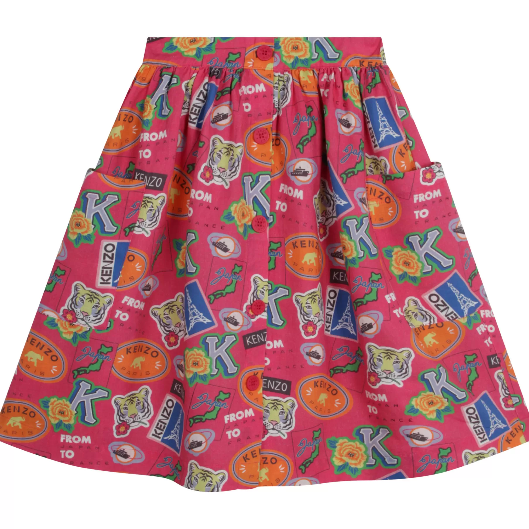 Fille KENZO KIDS Jupe Imprimee En Coton Et Lin