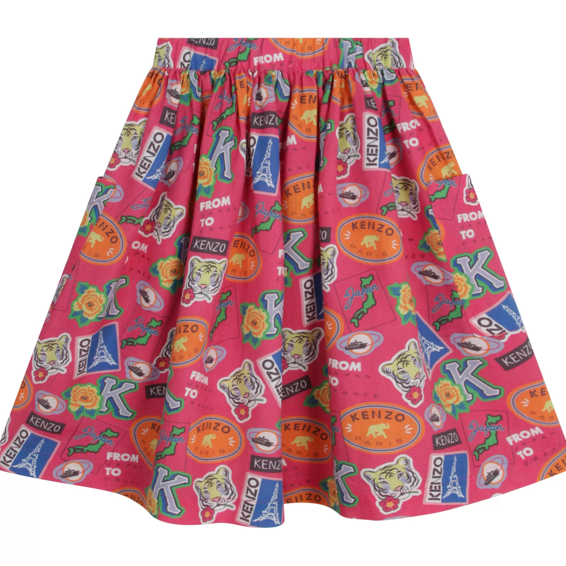 Fille KENZO KIDS Jupe Imprimee En Coton Et Lin