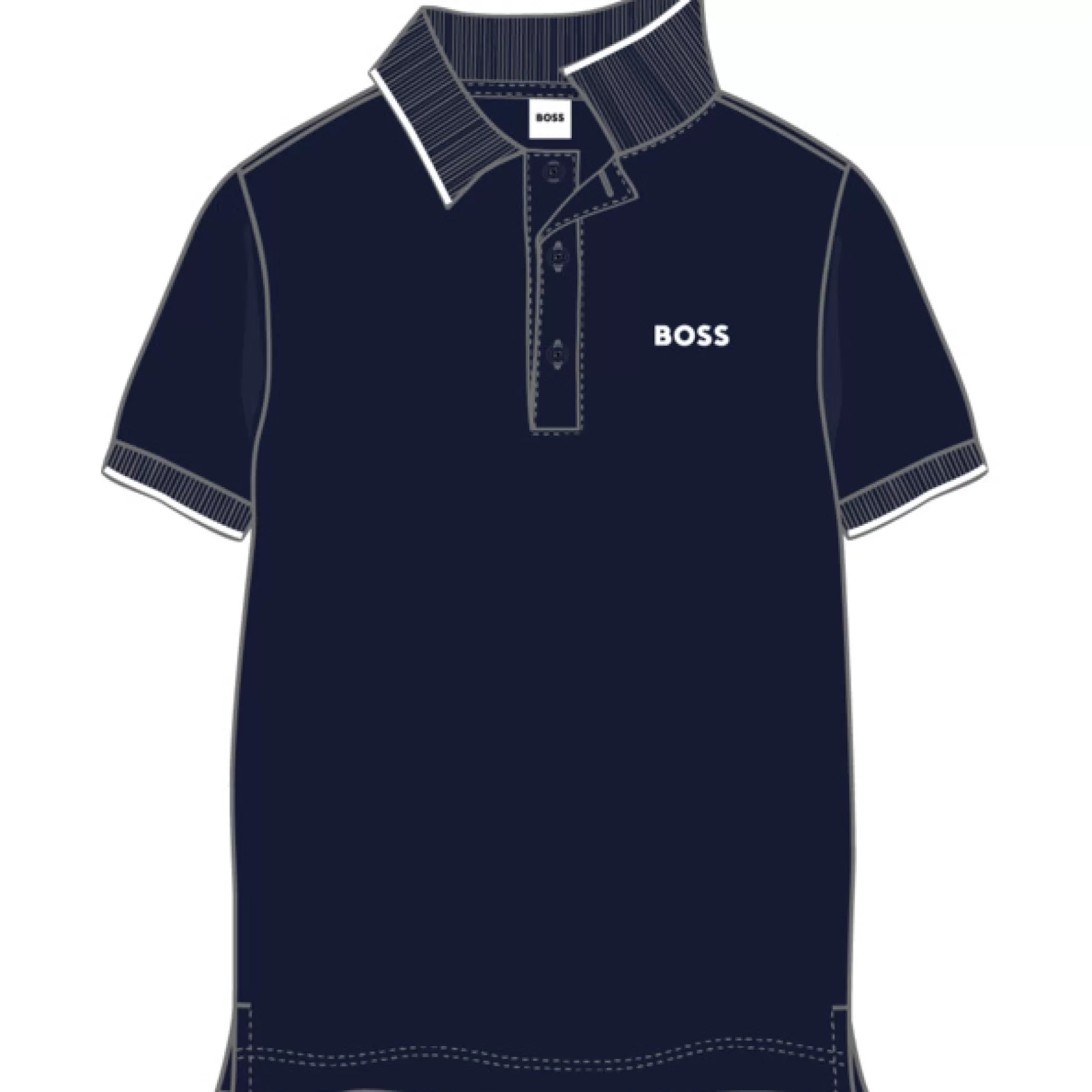 Garçon BOSS Polo Manches Courtes En Coton