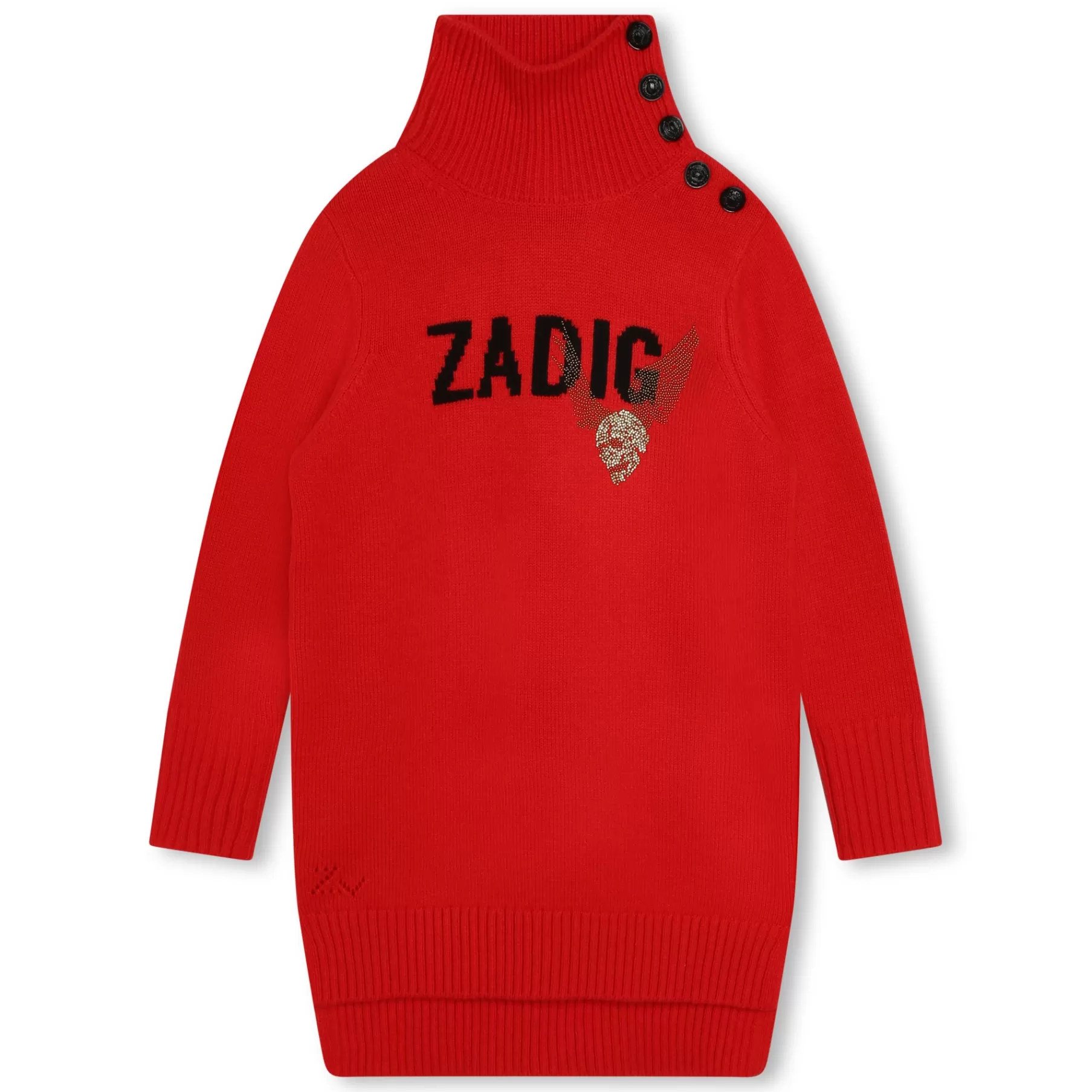 Fille ZADIG & VOLTAIRE Robe A Col Roule Boutonne