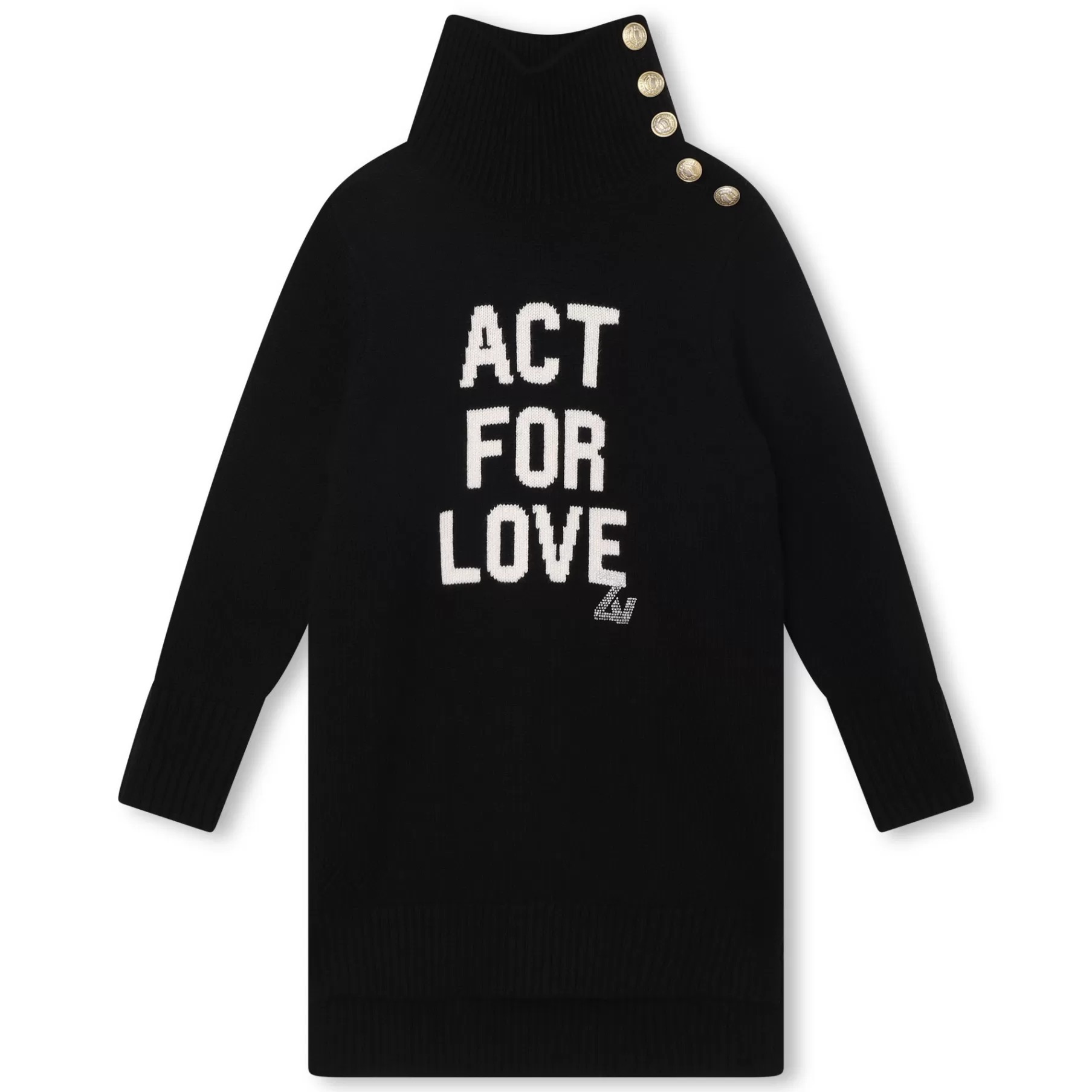 Fille ZADIG & VOLTAIRE Robe A Col Roule Boutonne