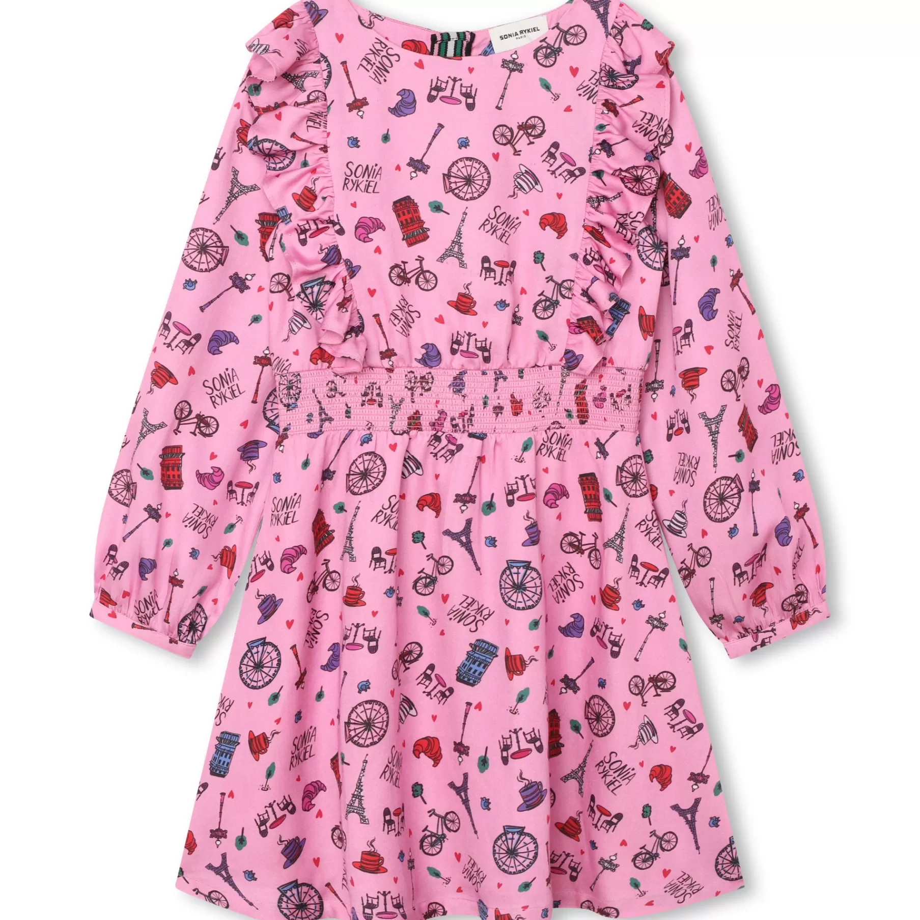 Fille SONIA RYKIEL Robe A Volants Imprimee