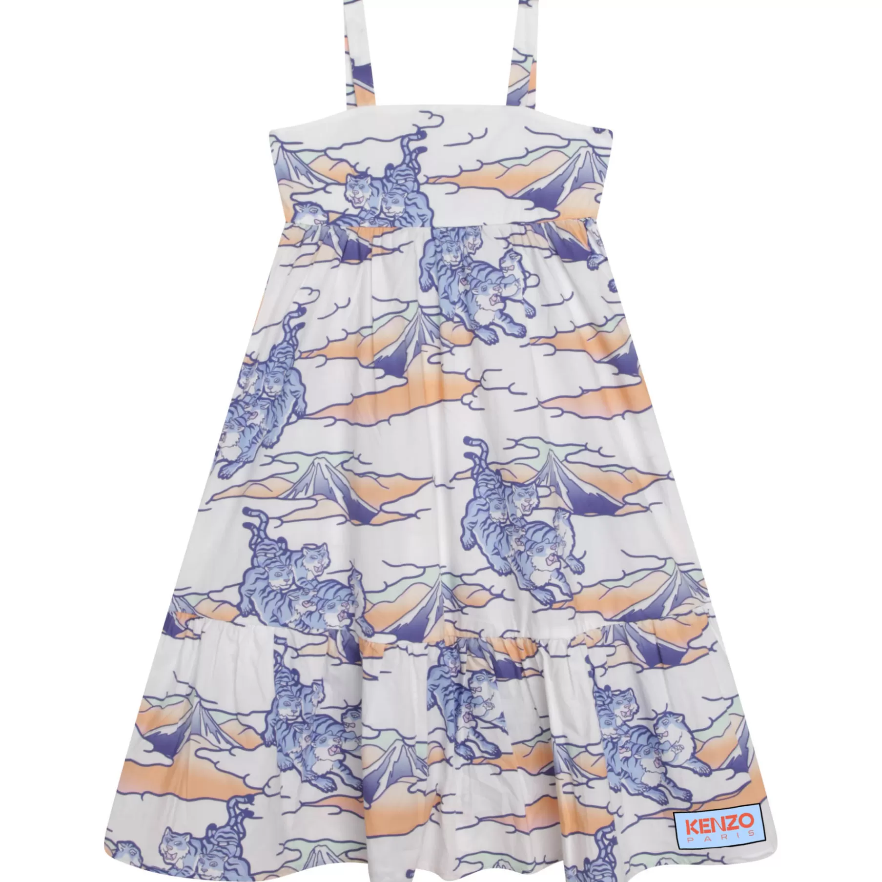Fille KENZO KIDS Robe En Coton Imprime Volant