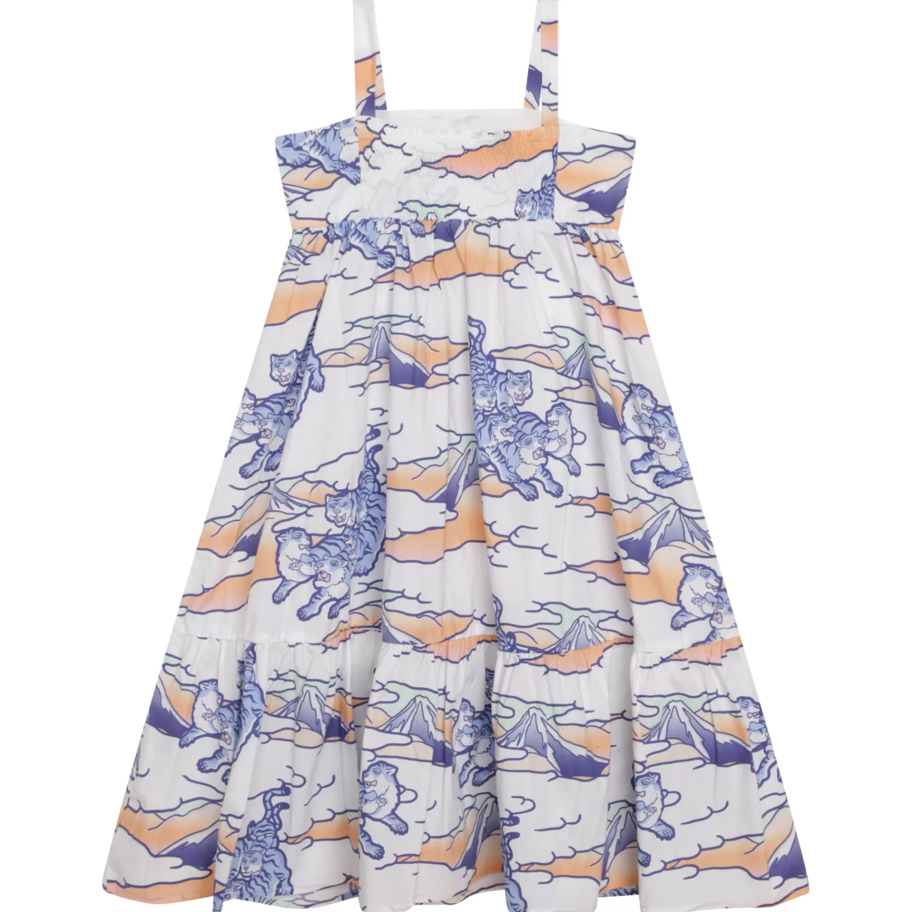 Fille KENZO KIDS Robe En Coton Imprime Volant