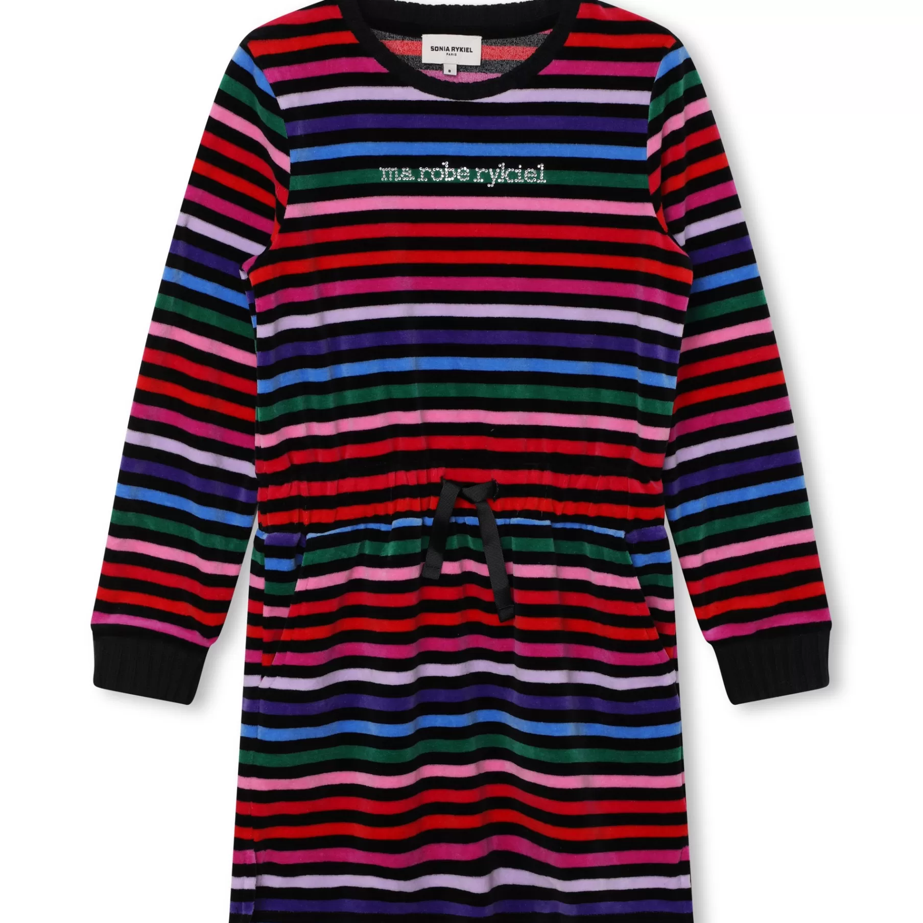 Fille SONIA RYKIEL Robe En Velours A Rayures