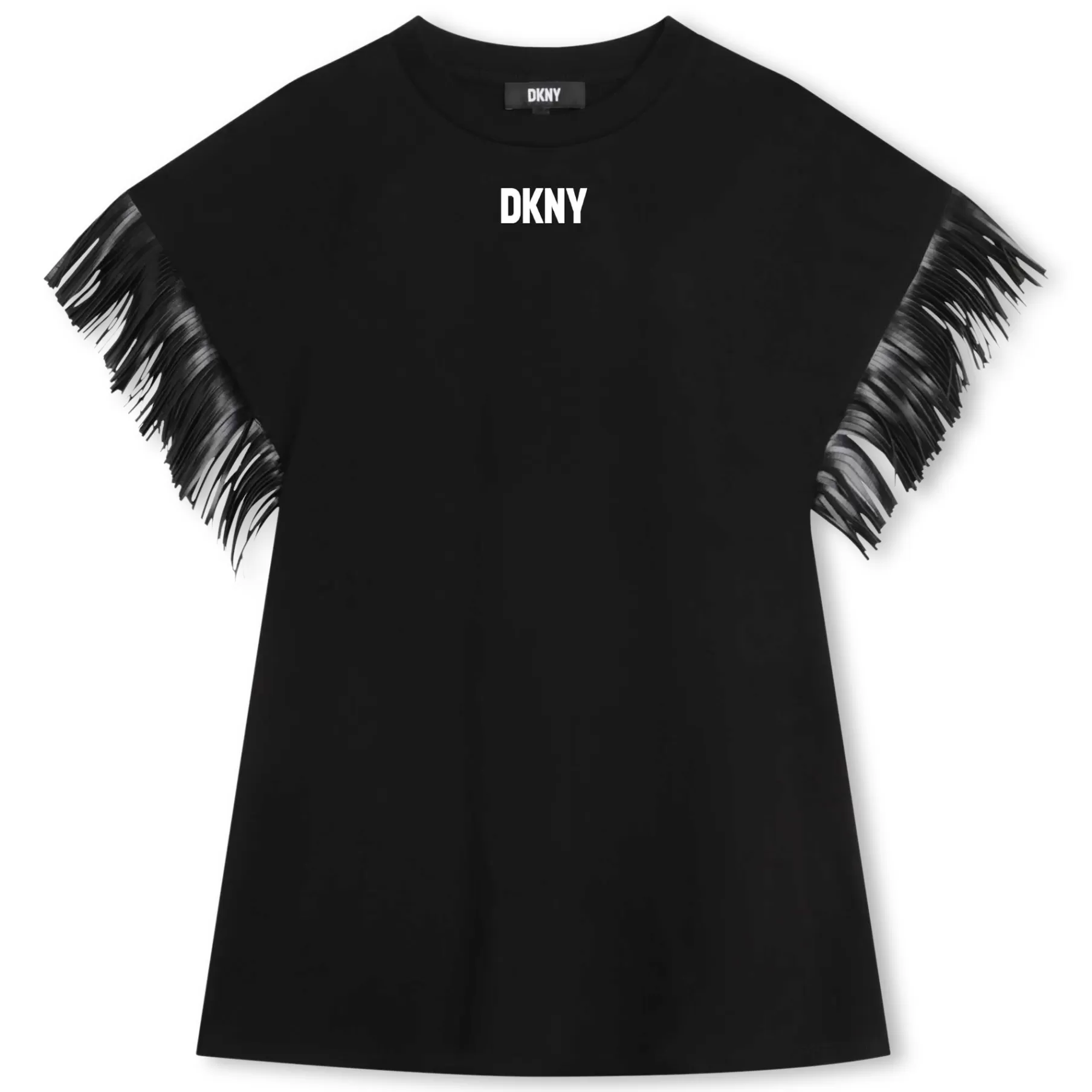 Fille DKNY Robe Manches Courtes Frangees