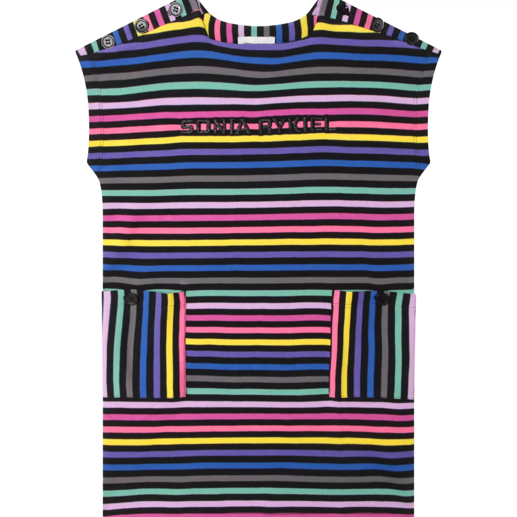 Fille SONIA RYKIEL Robe Rayee A Manches Courtes
