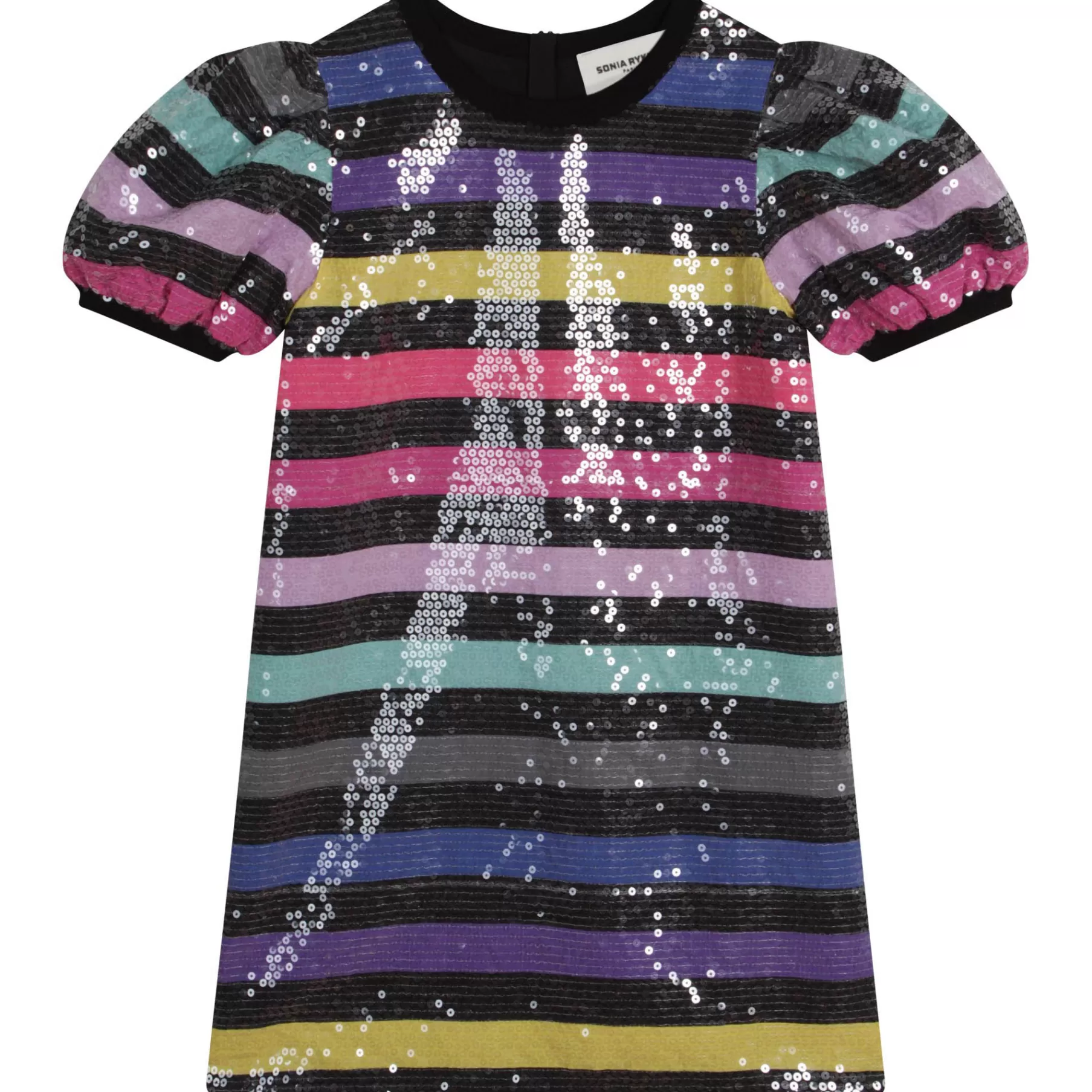 Fille SONIA RYKIEL Robe Rayee A Sequins