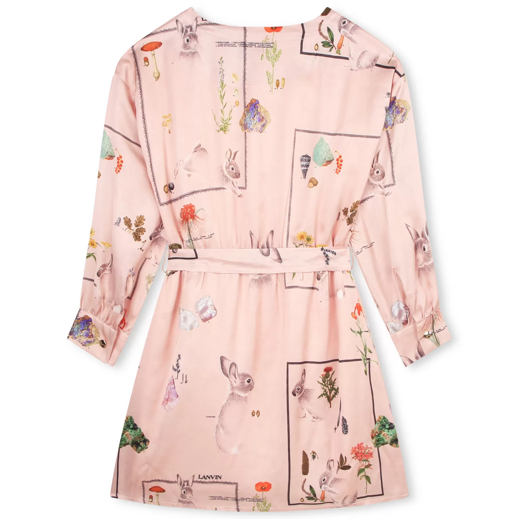 Fille LANVIN Robe Satinee A Manches Longues