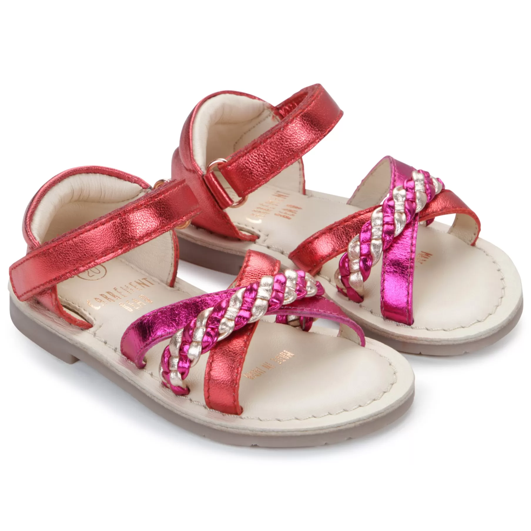 Fille CARREMENT BEAU Sandales A Scratch En Cuir