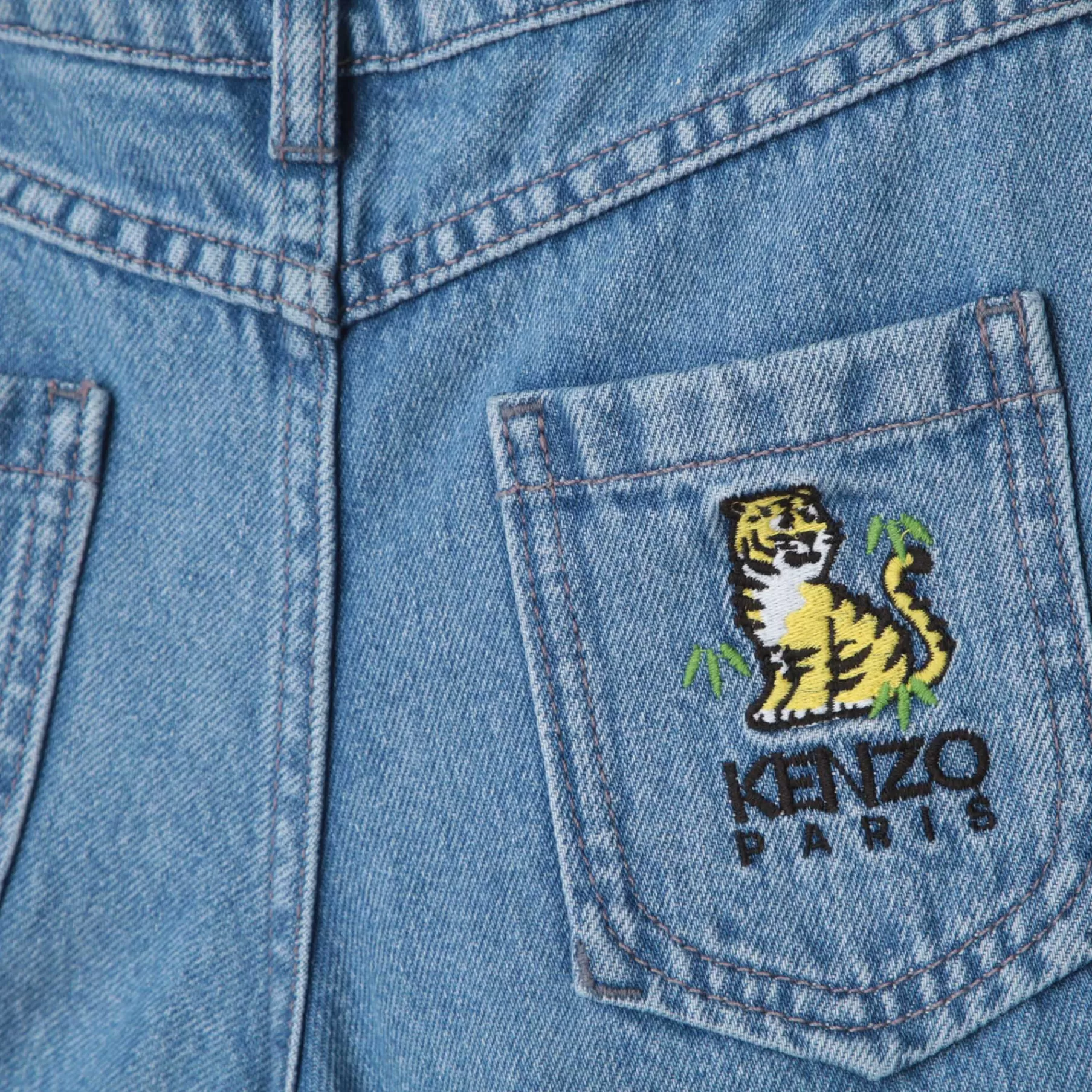 Fille KENZO KIDS Short En Jean Poche Brodee