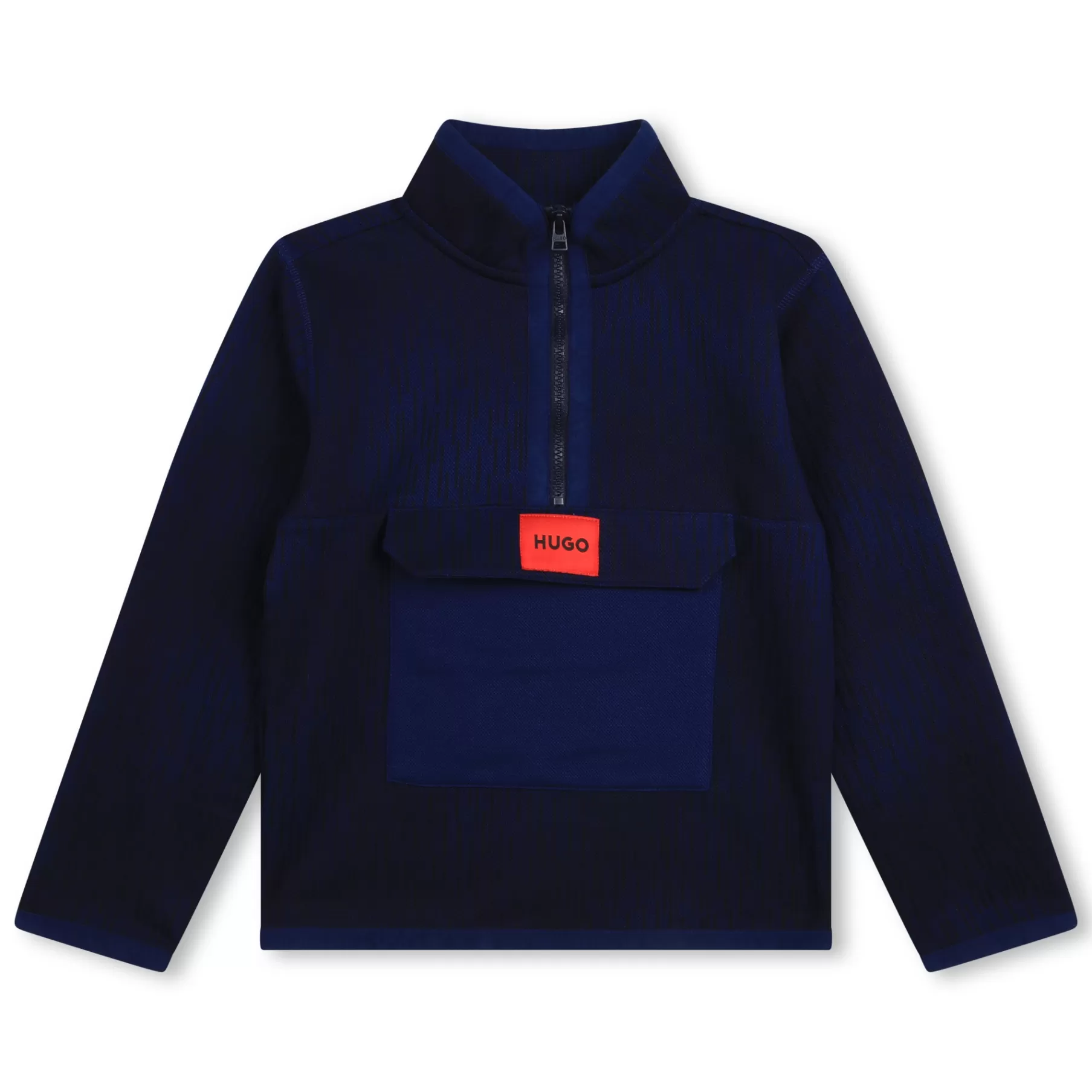 Garçon HUGO Sweat-Shirt Col Montant Zippe