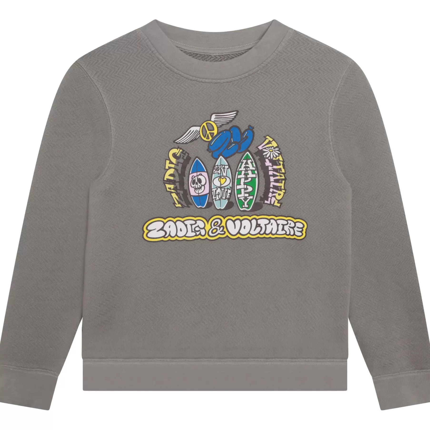 Garçon ZADIG & VOLTAIRE Sweat-Shirt Molleton Chevrons