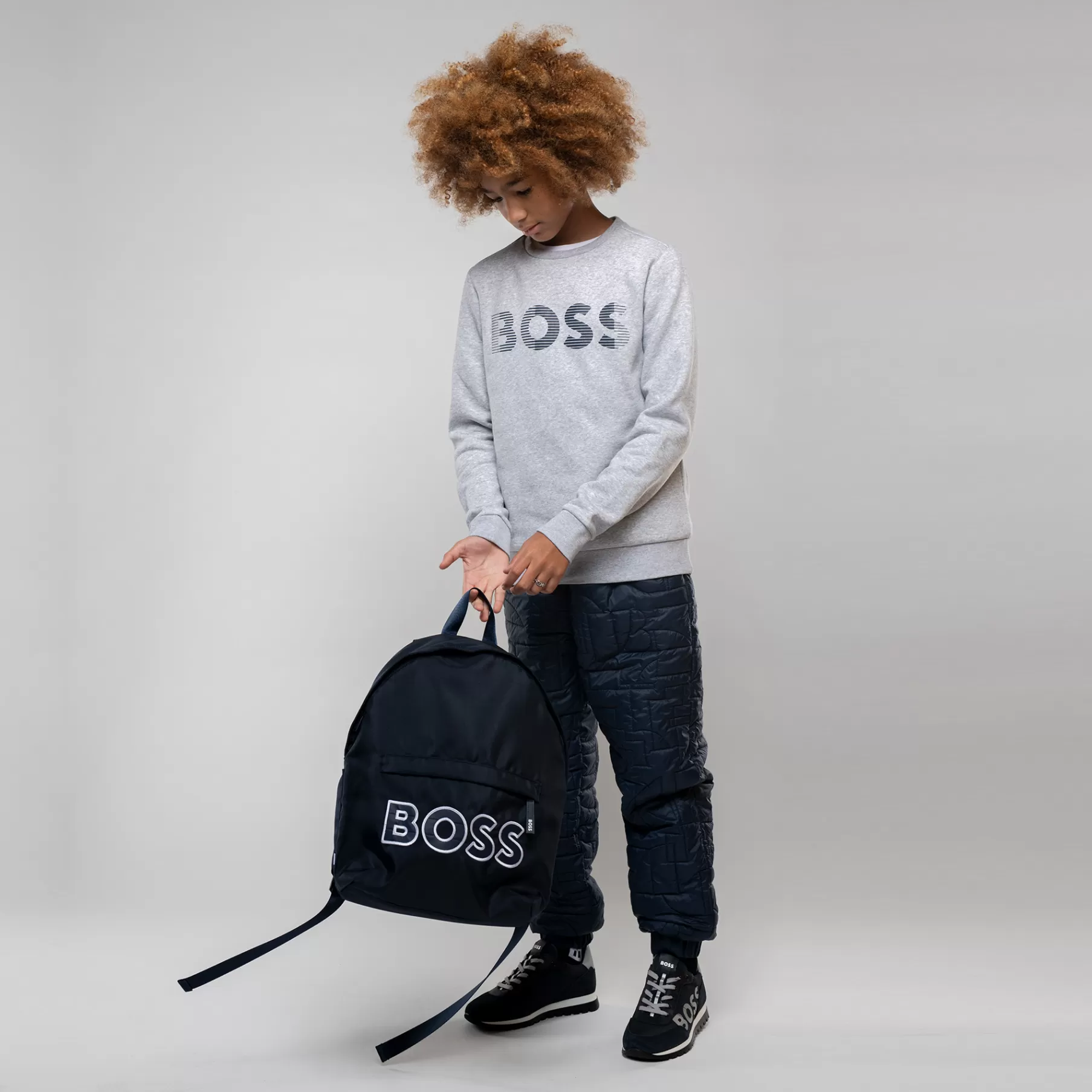 Garçon BOSS Sweat-Shirt Molleton Col Rond