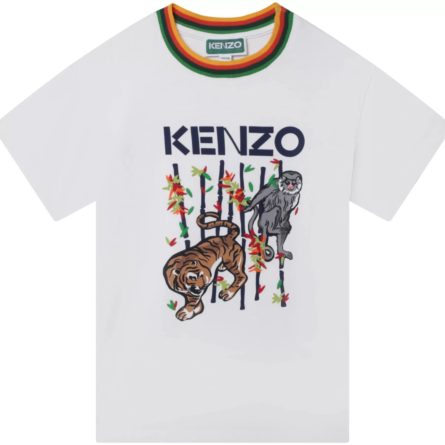 Garçon KENZO KIDS T-Shirt En Coton Avec Col Raye