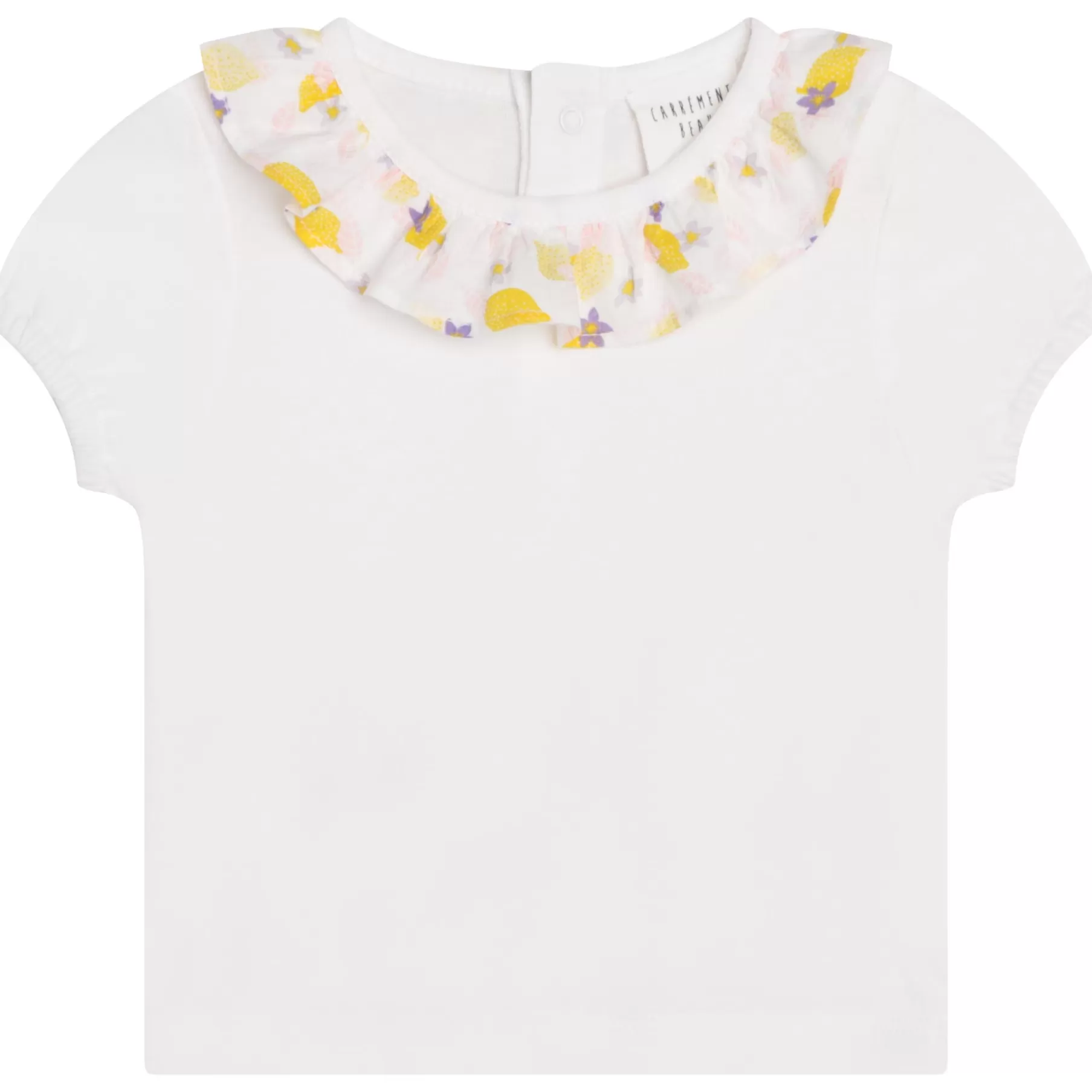 Fille CARREMENT BEAU T-Shirt En Coton Col Volante